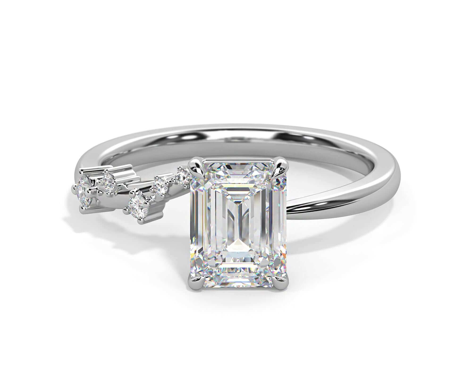 Emerald Cut Diamond Engagement Ring Gold