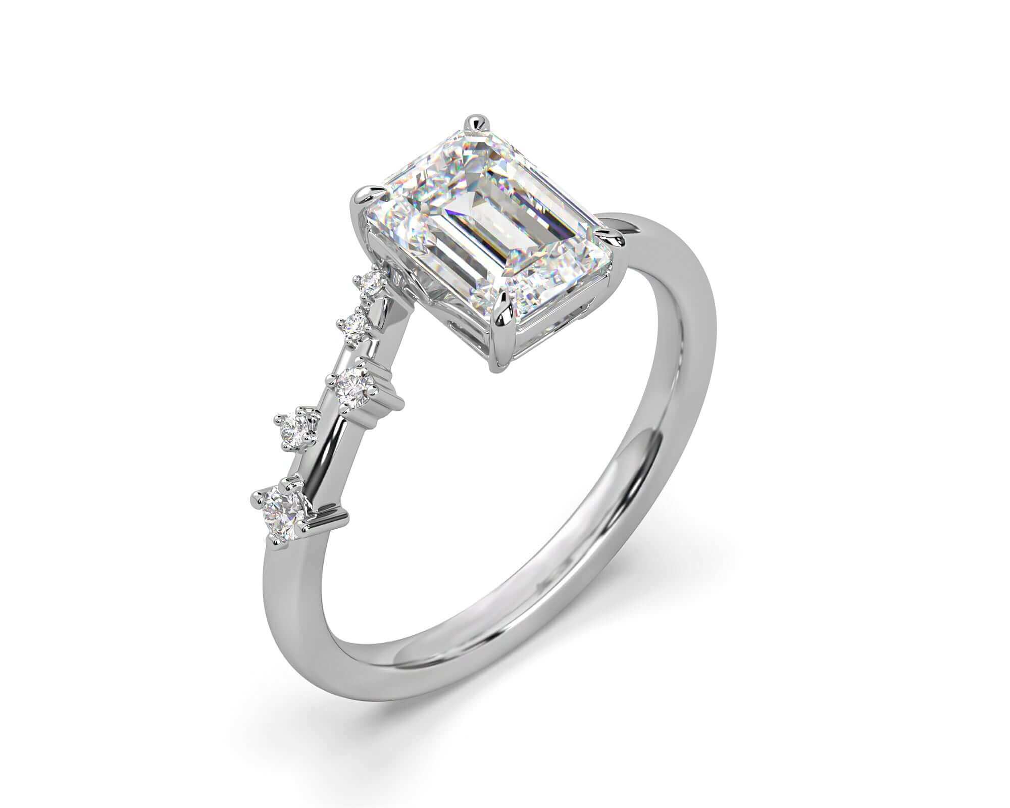 Emerald Cut Diamond Engagement Ring Gold