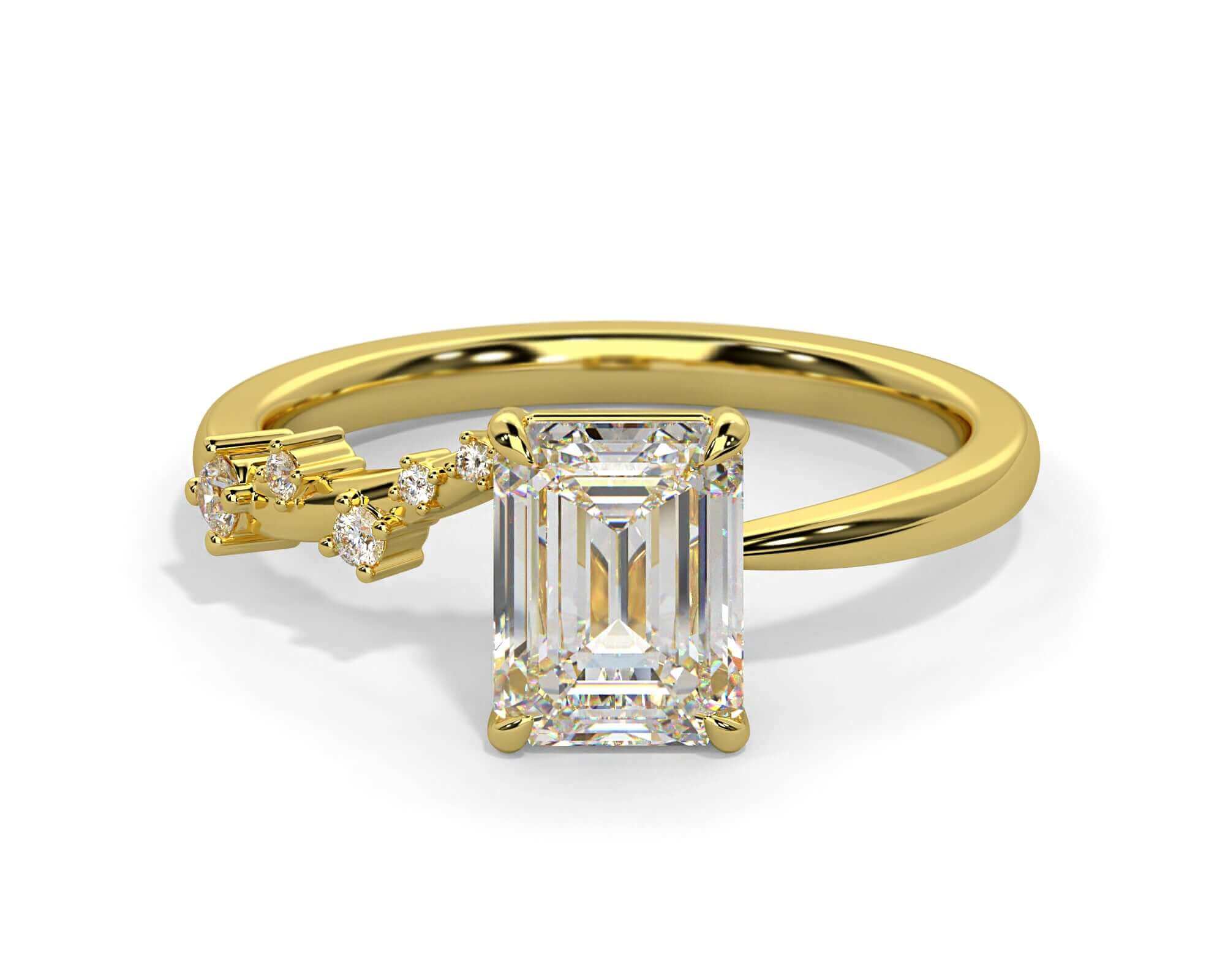 Emerald Cut Diamond Engagement Ring Gold