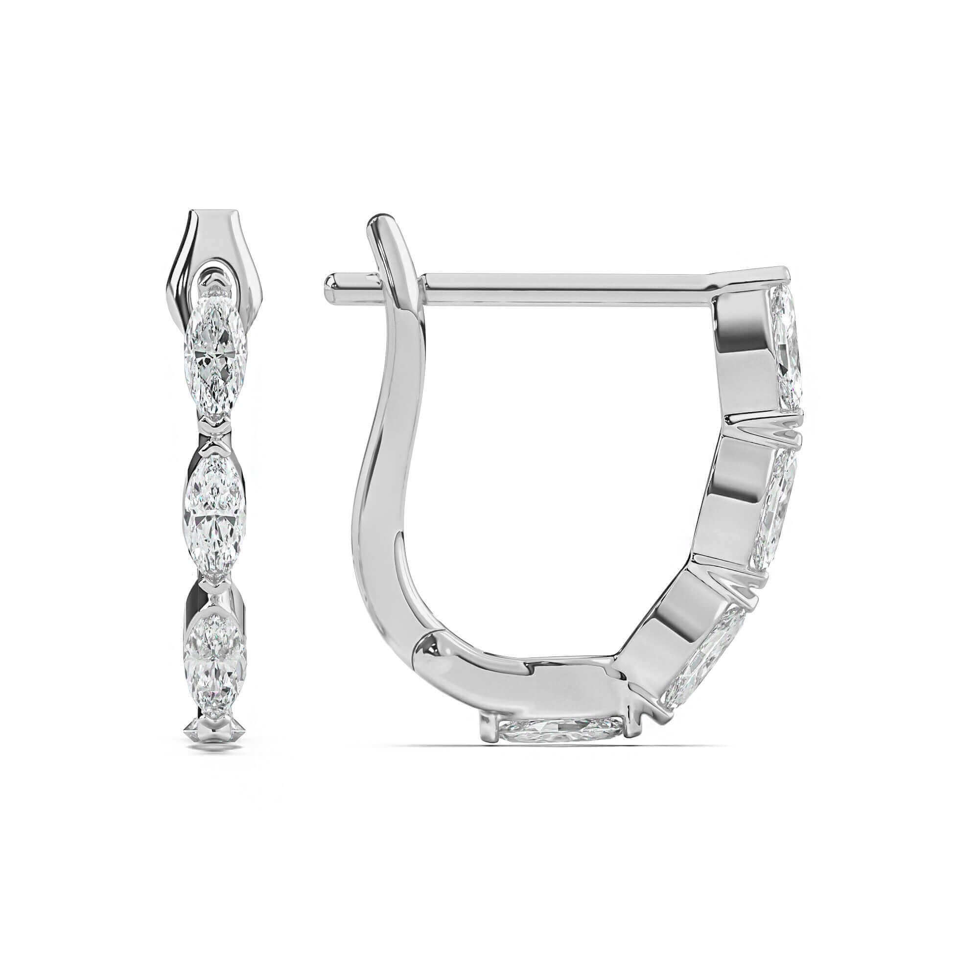 Marquise Diamond Huggies Earrings