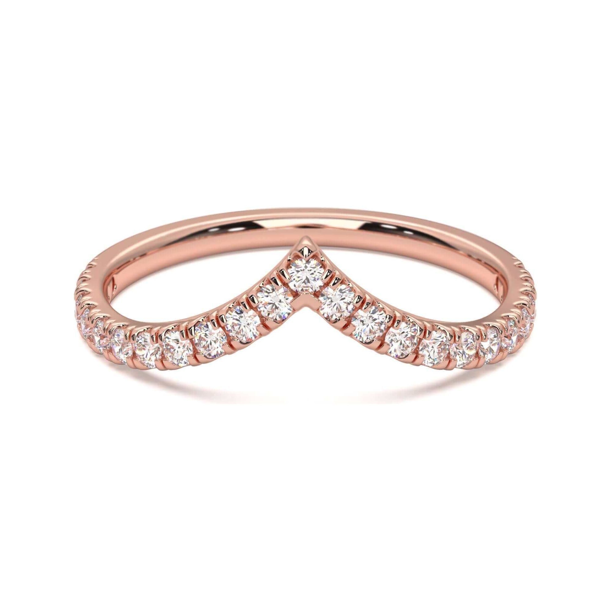 Diamond Wishbone - Rose Gold Rings