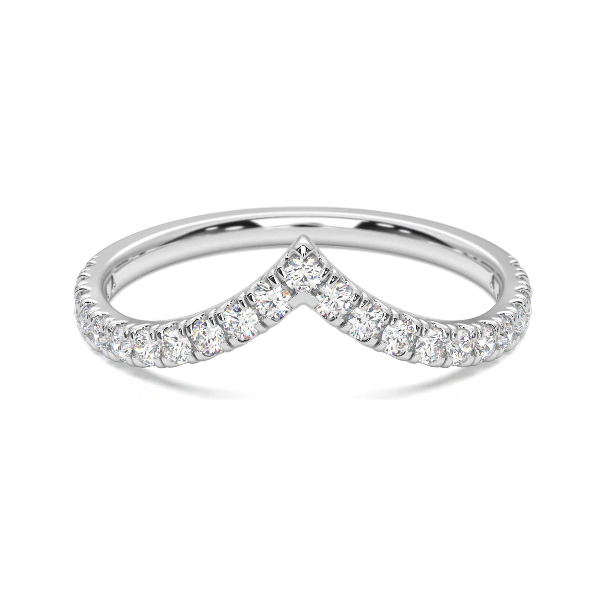 Diamond Wishbone - White Gold Rings