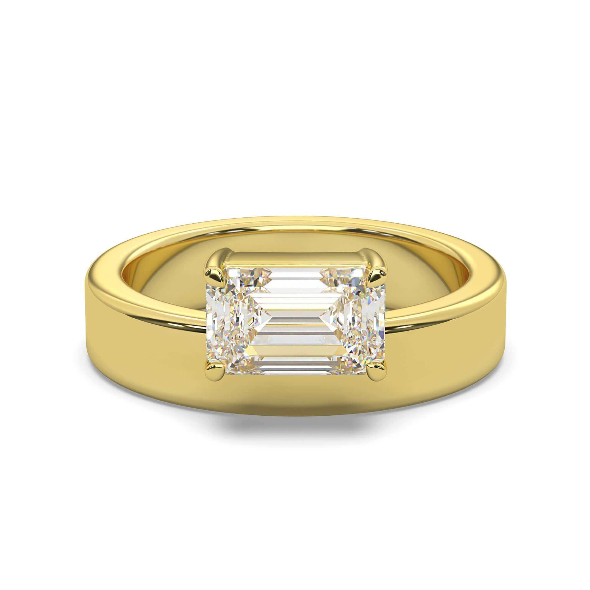 Emerald Cut Diamond Engagement Ring Gold