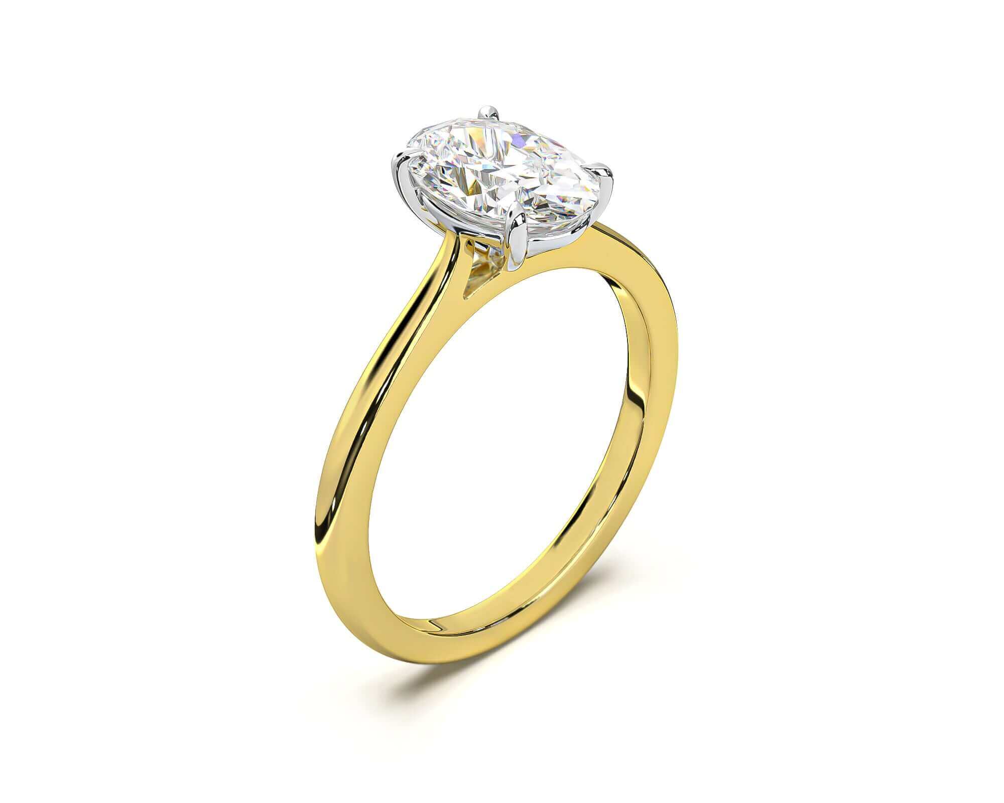 Oval Cut Diamond Engagement Ring Gold