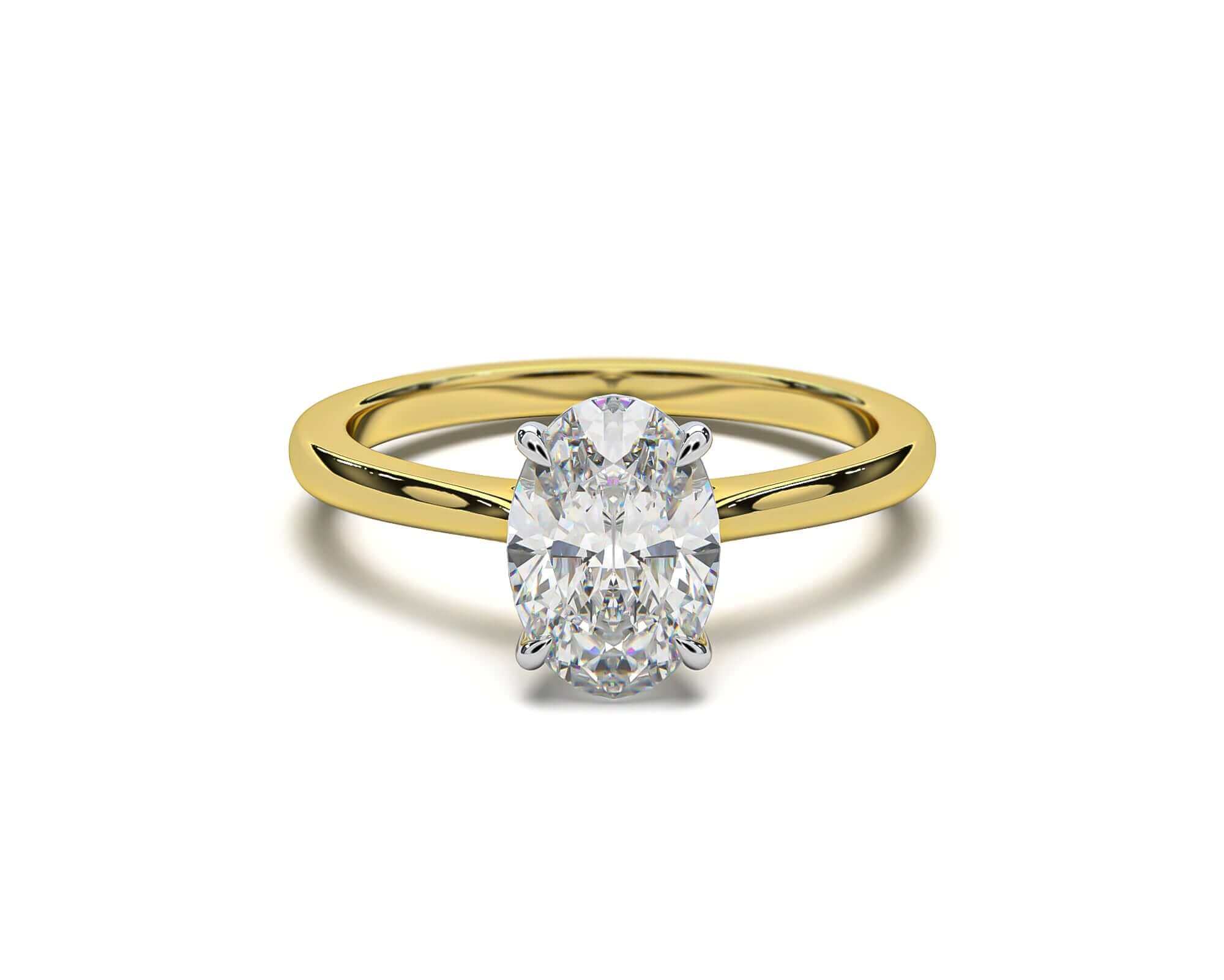 Oval Cut Diamond Engagement Ring Gold