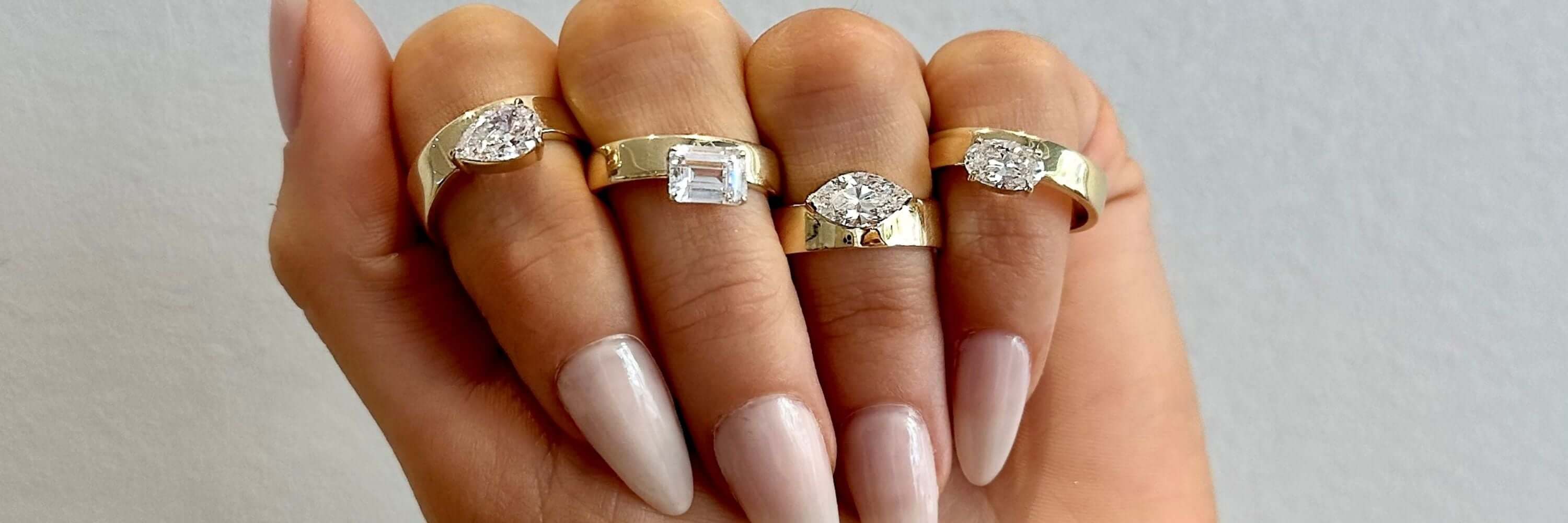 cigar band diamond engagement rings