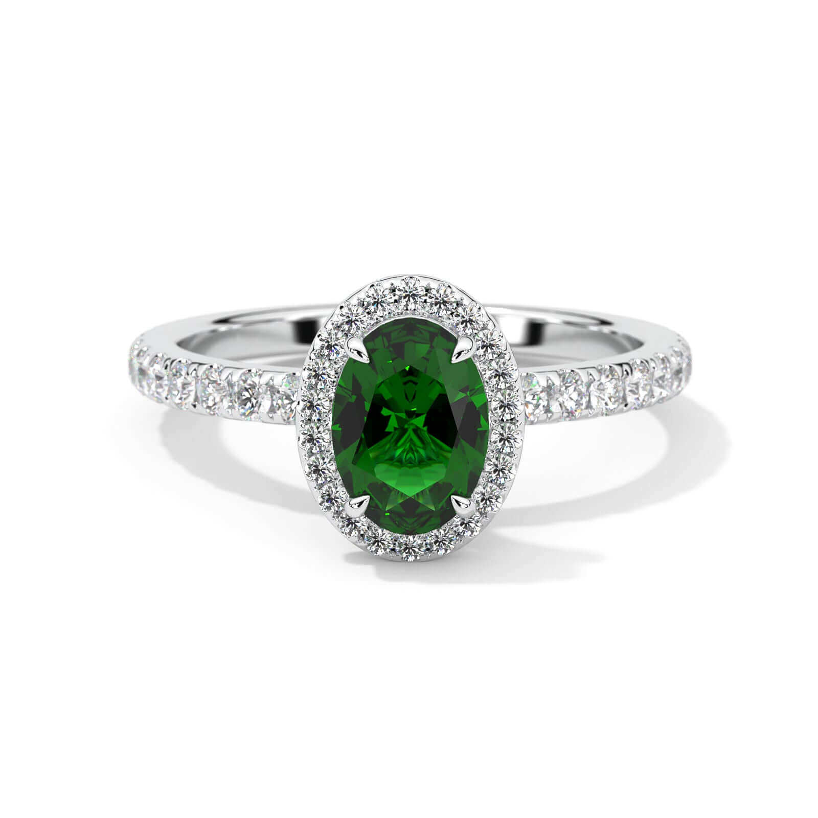 Oval Green Sapphire Halo