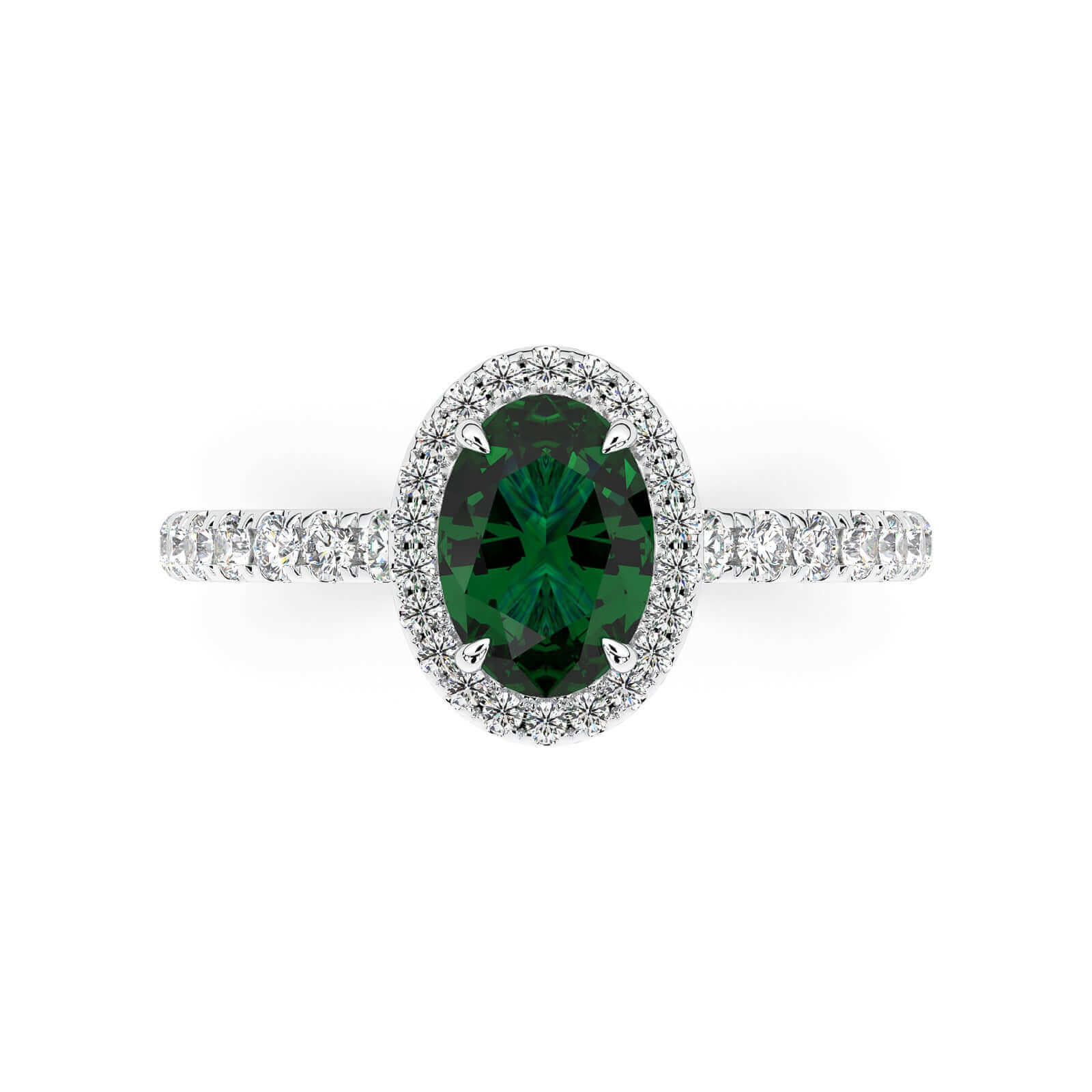 Oval Green Sapphire Halo