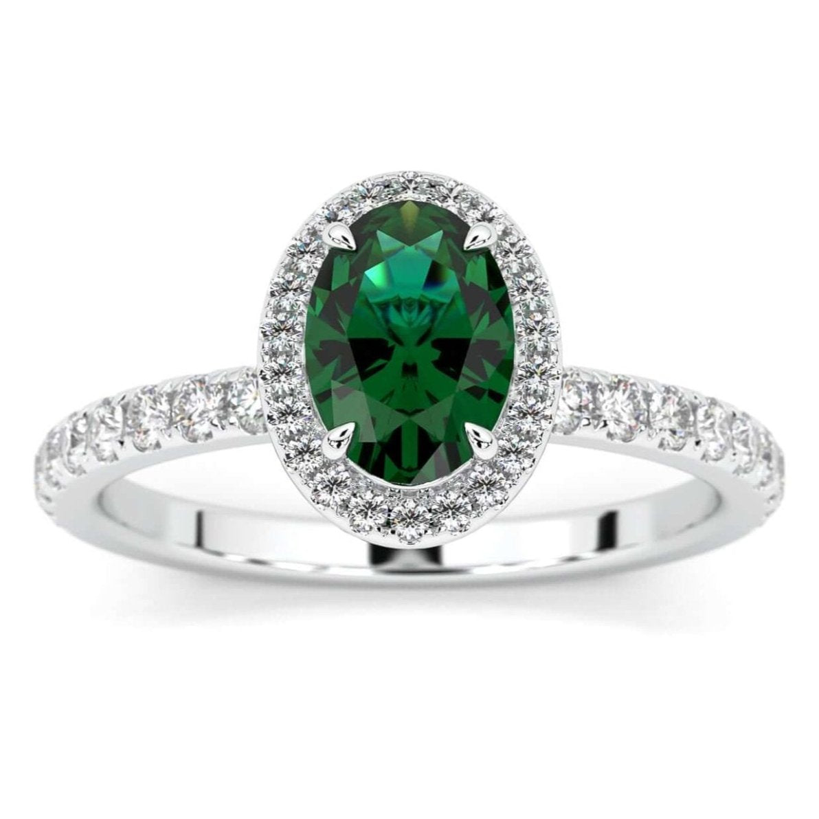 Oval Green Sapphire Halo