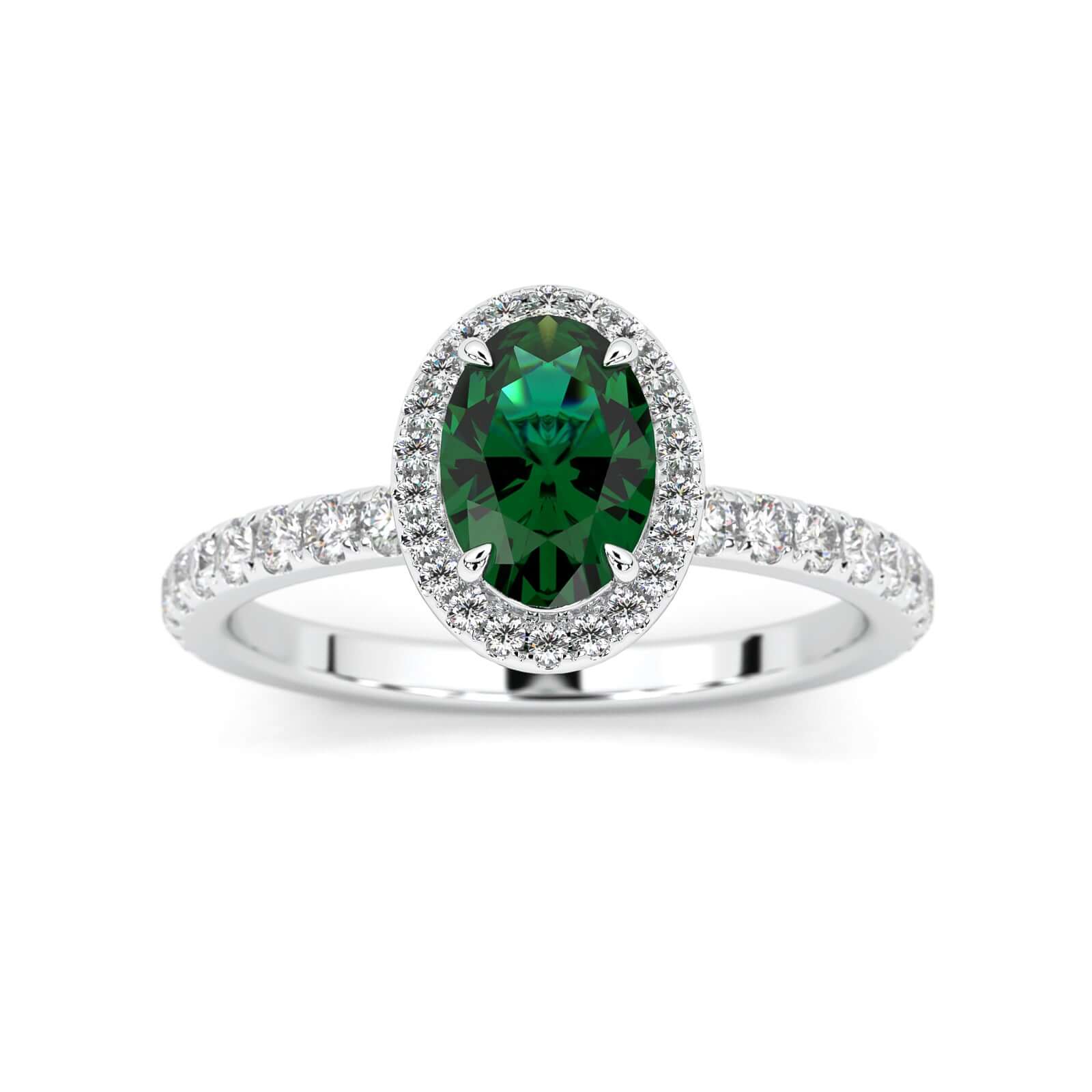 Oval Green Sapphire Halo