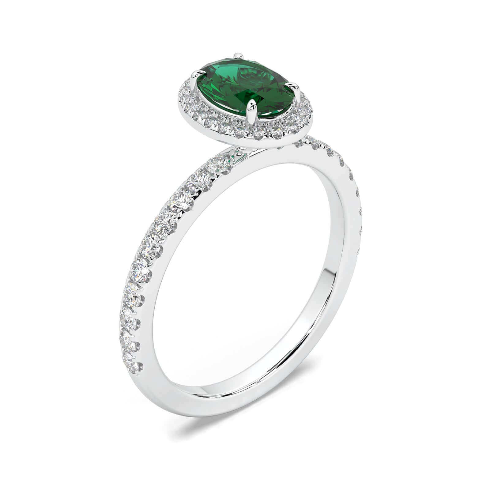 Oval Green Sapphire Halo