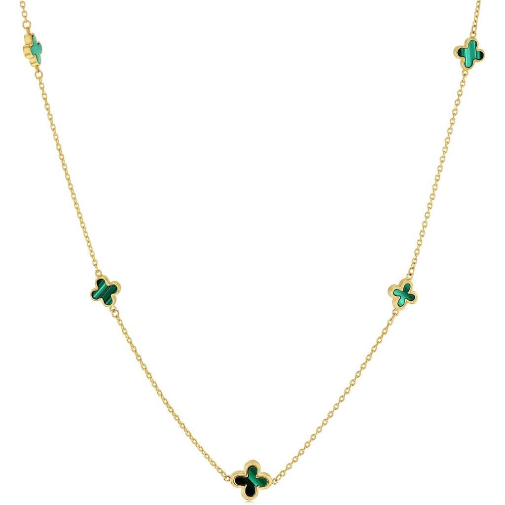 Malachite Clover Necklace