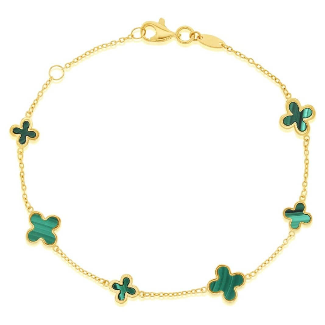 Malachite Clover Bracelet