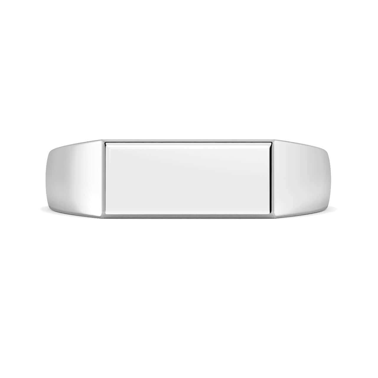 Mens Signet Ring White Gold