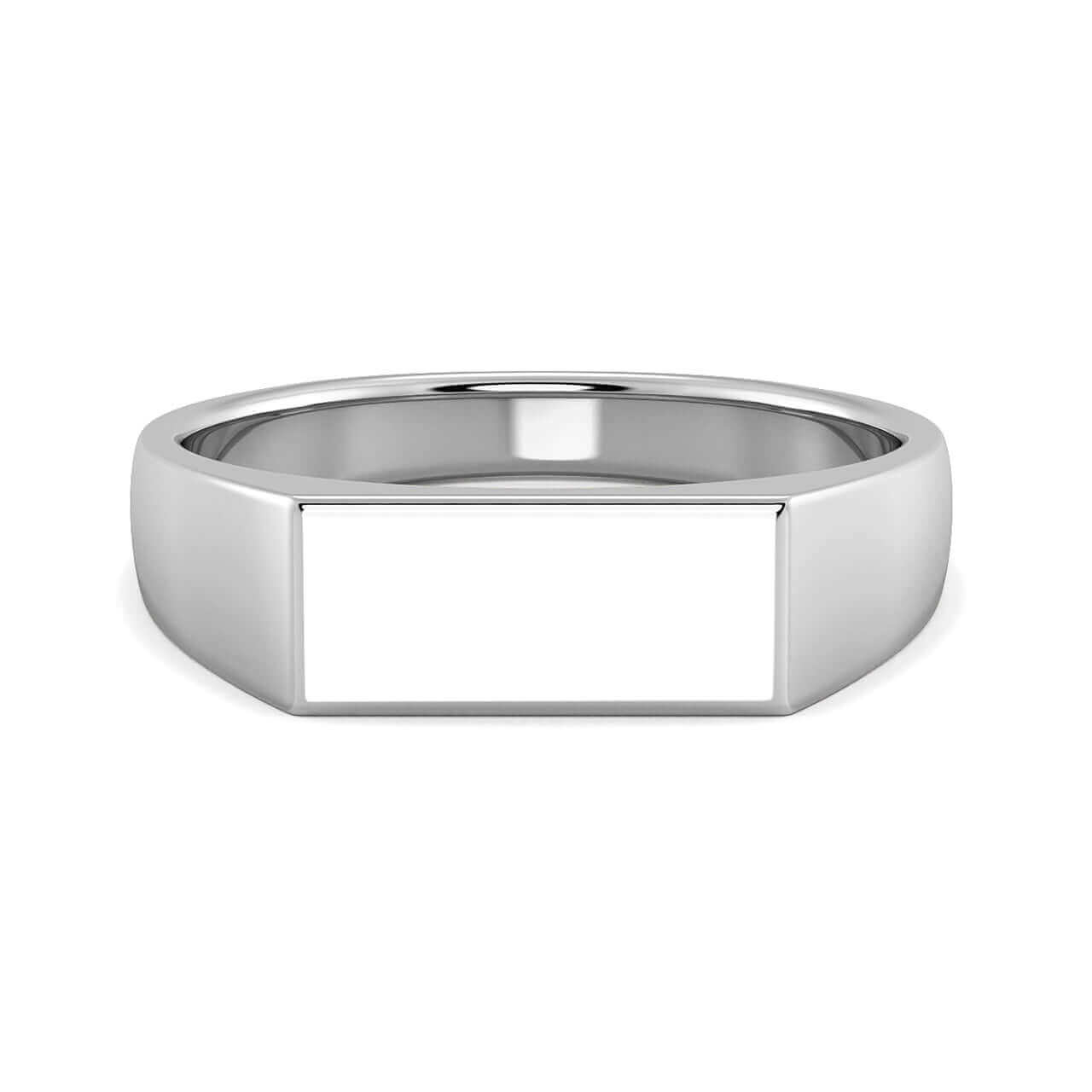 Mens Signet Ring White Gold