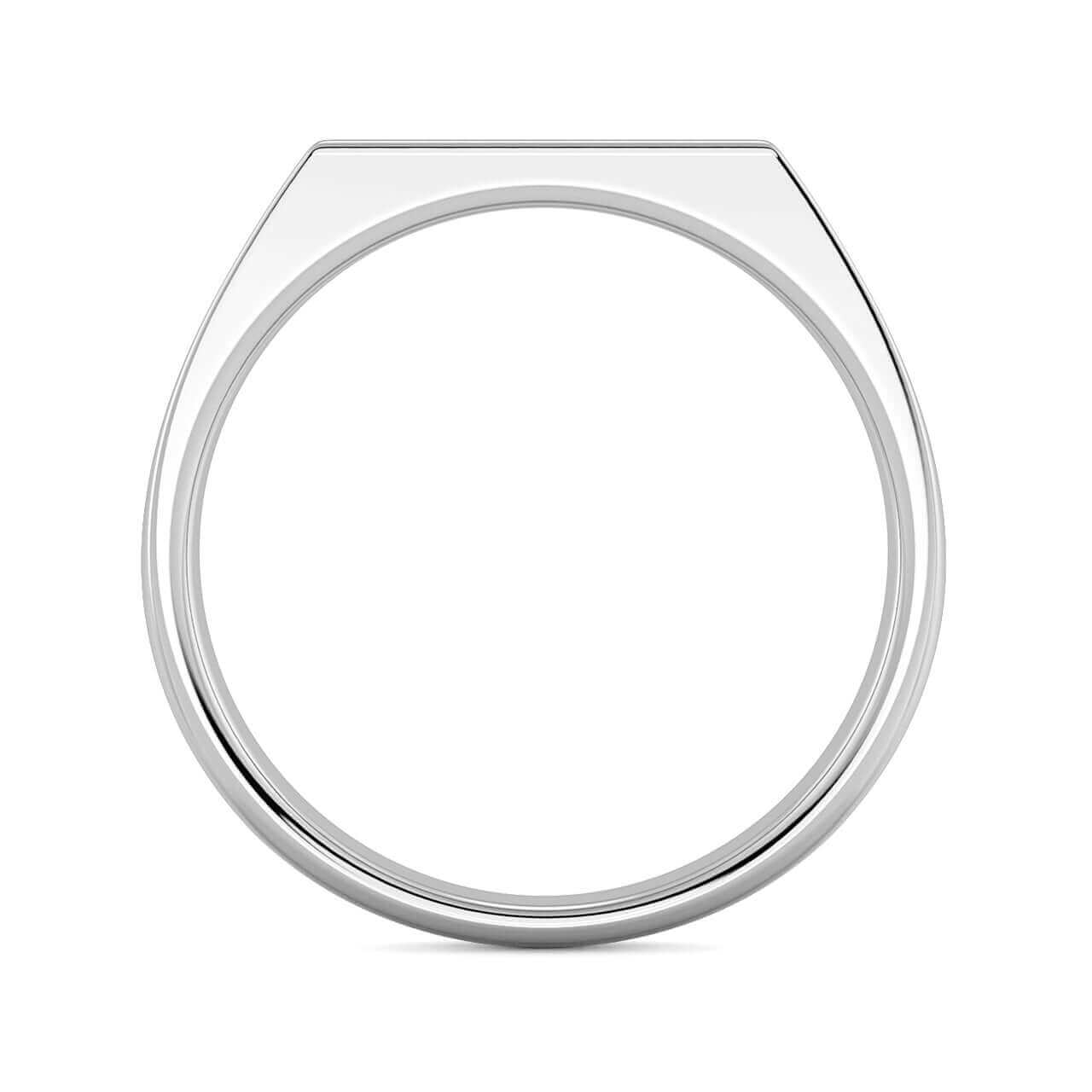 Mens Signet Ring White Gold