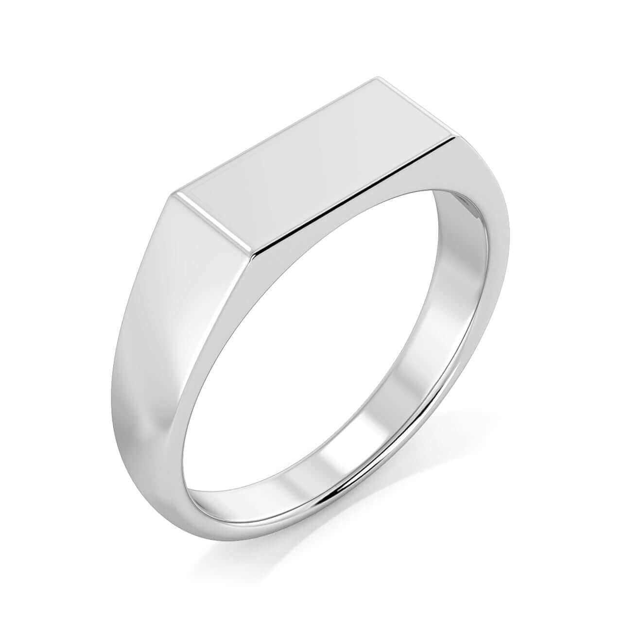 Mens Signet Ring White Gold