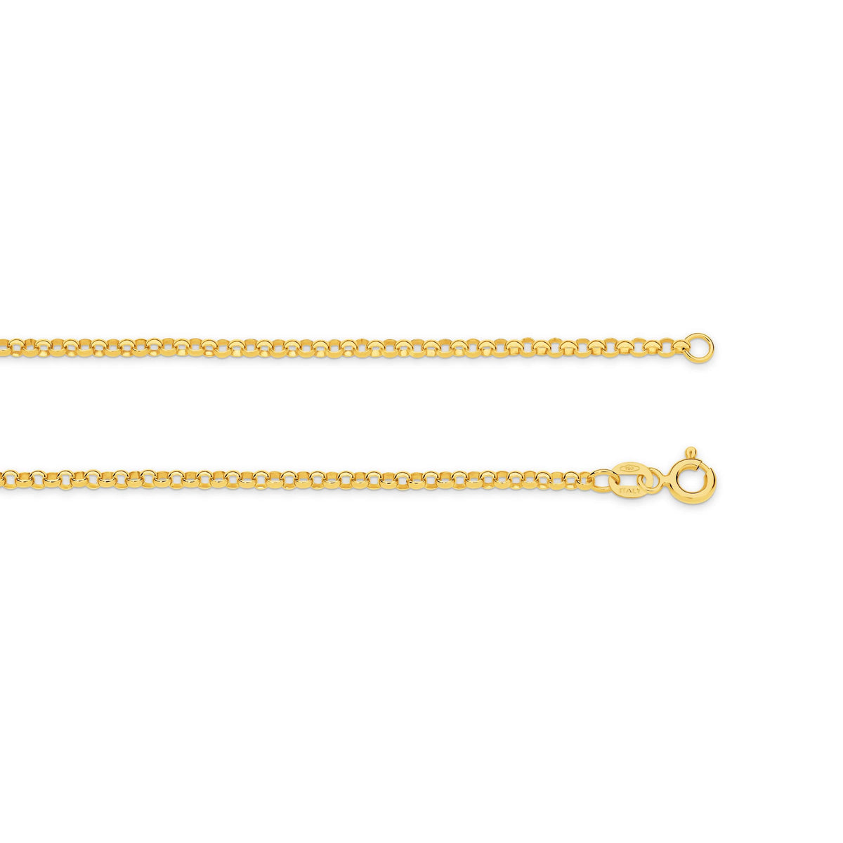 Belcher Chain in 9ct Yellow Gold, 45cm length, 2.34mm thick, total weight 4.3g.