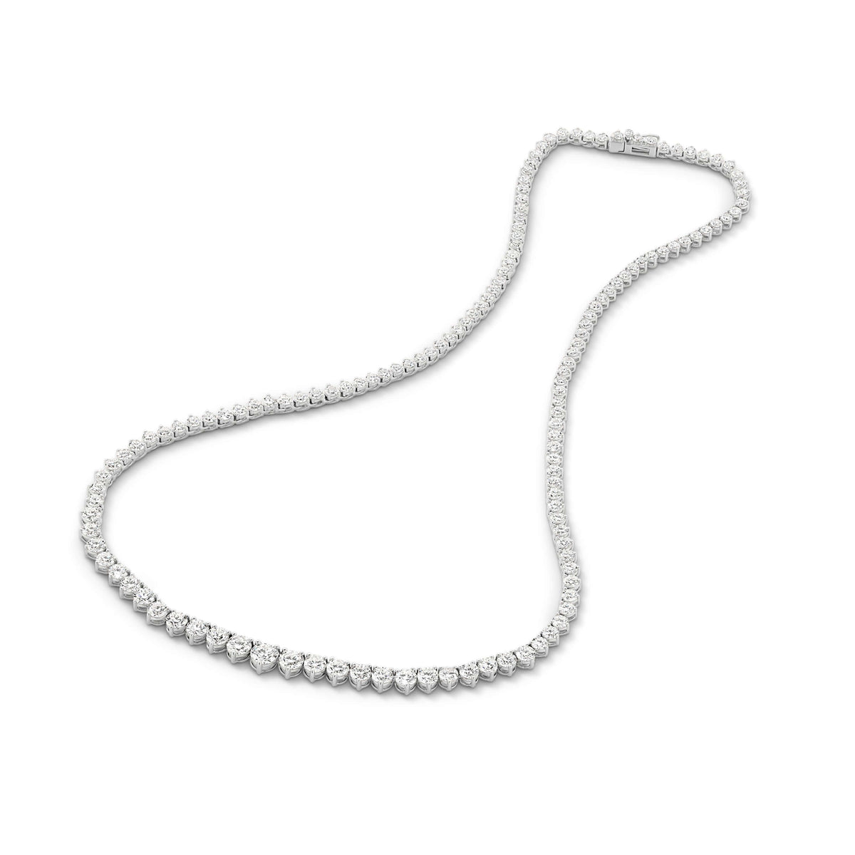 Graduated Riviera Diamond Necklace 15.2ct Lab Diamond in 18ct white gold with F/VS diamonds.