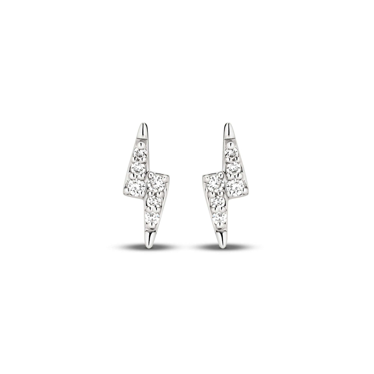 Lightning Bolt Stud Earrings Lab Diamond in 18ct white gold with F/VS lab diamonds totaling 0.04ct.