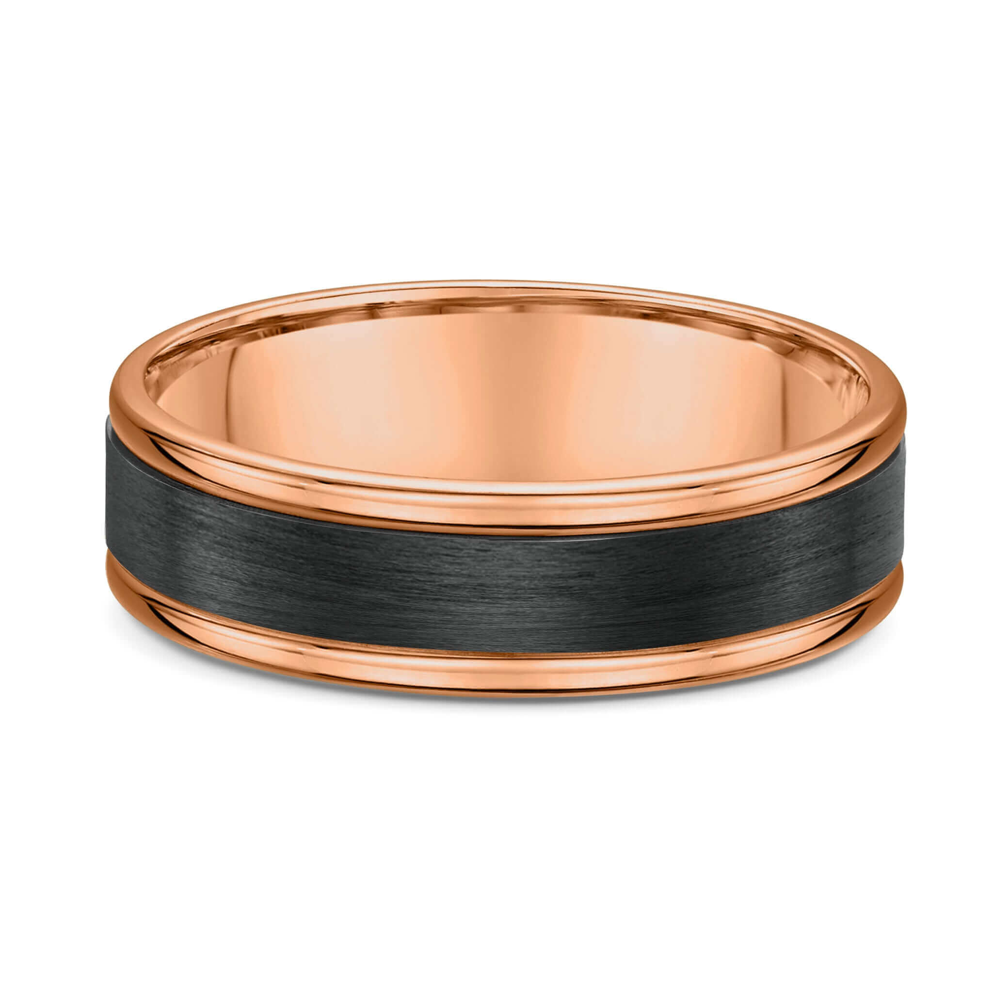 Mens Wedding Band - Gold and Carbon Fiber II