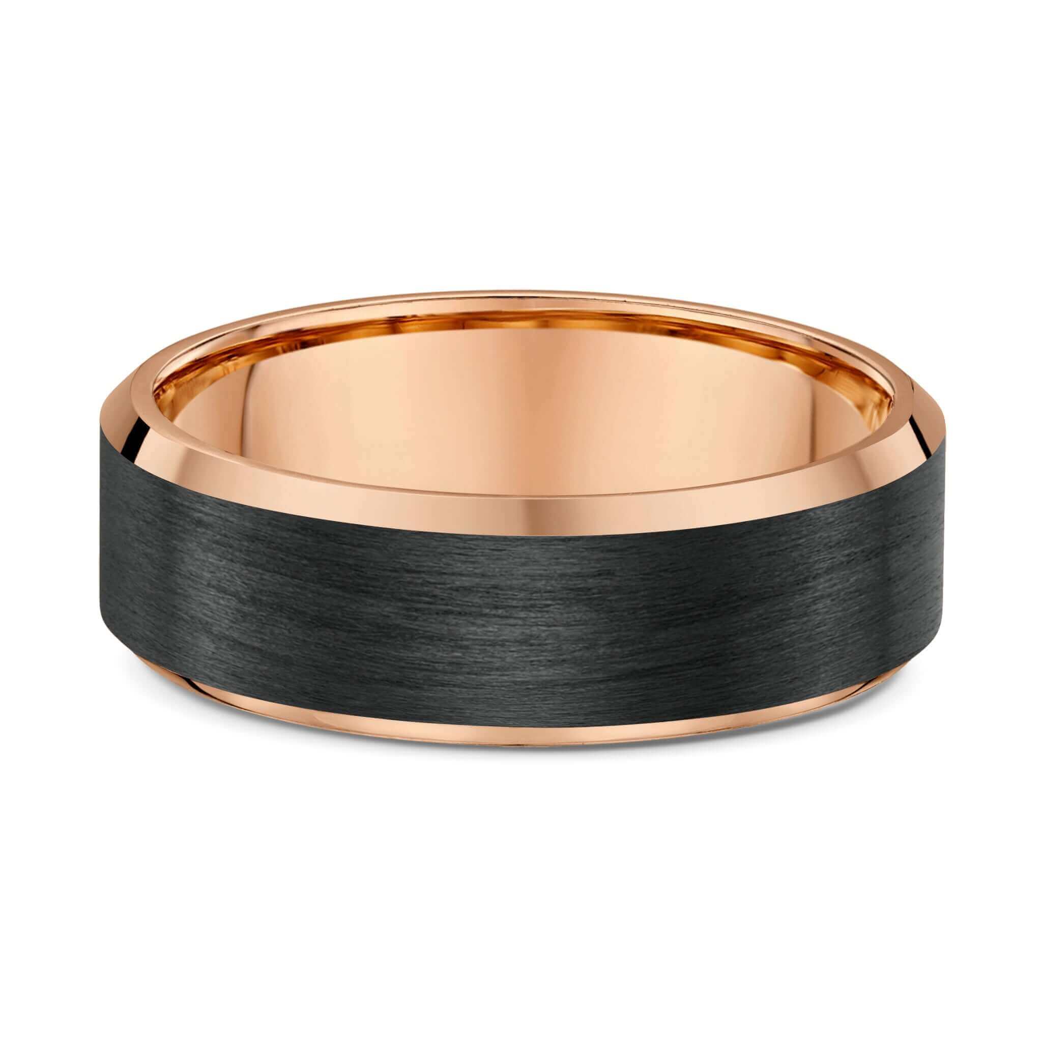 Mens Wedding Band - Gold and Carbon Fiber III