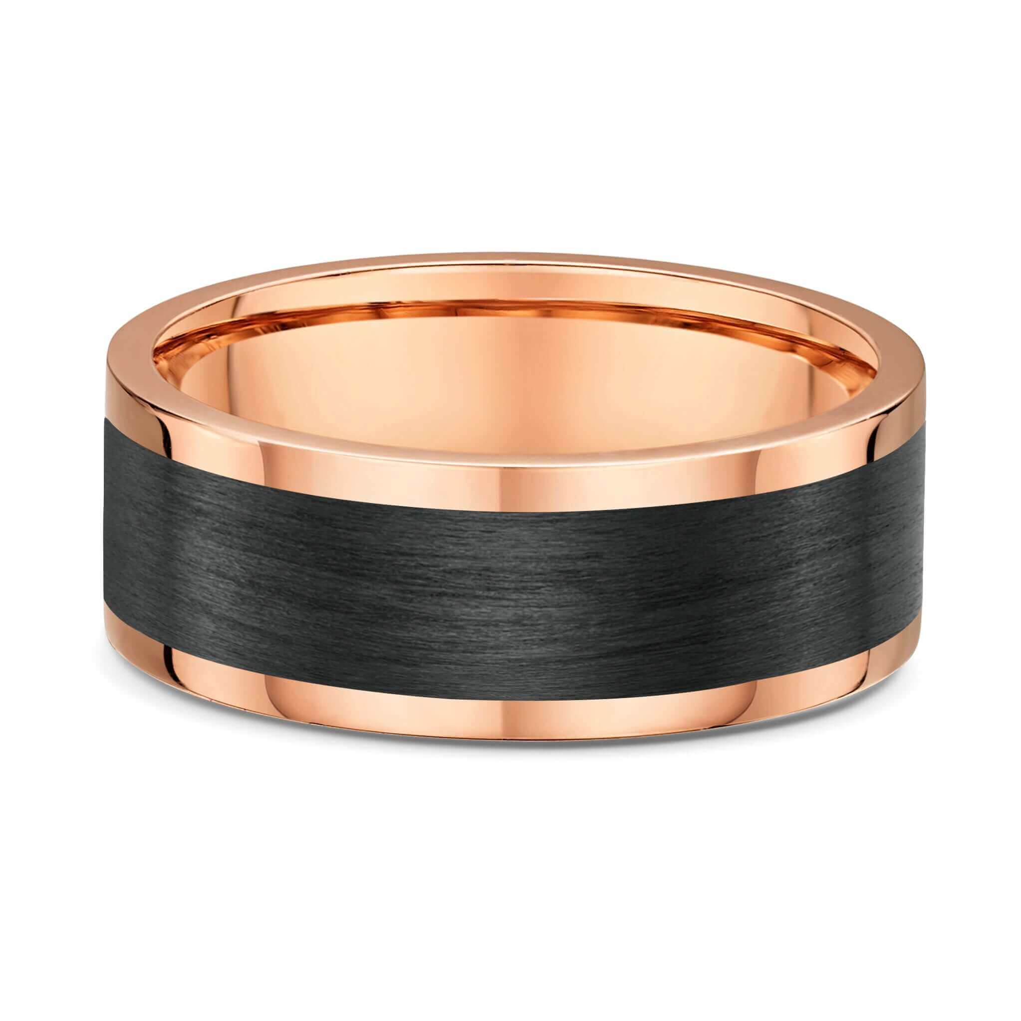 Mens Wedding Band - Gold And Carbon Fiber