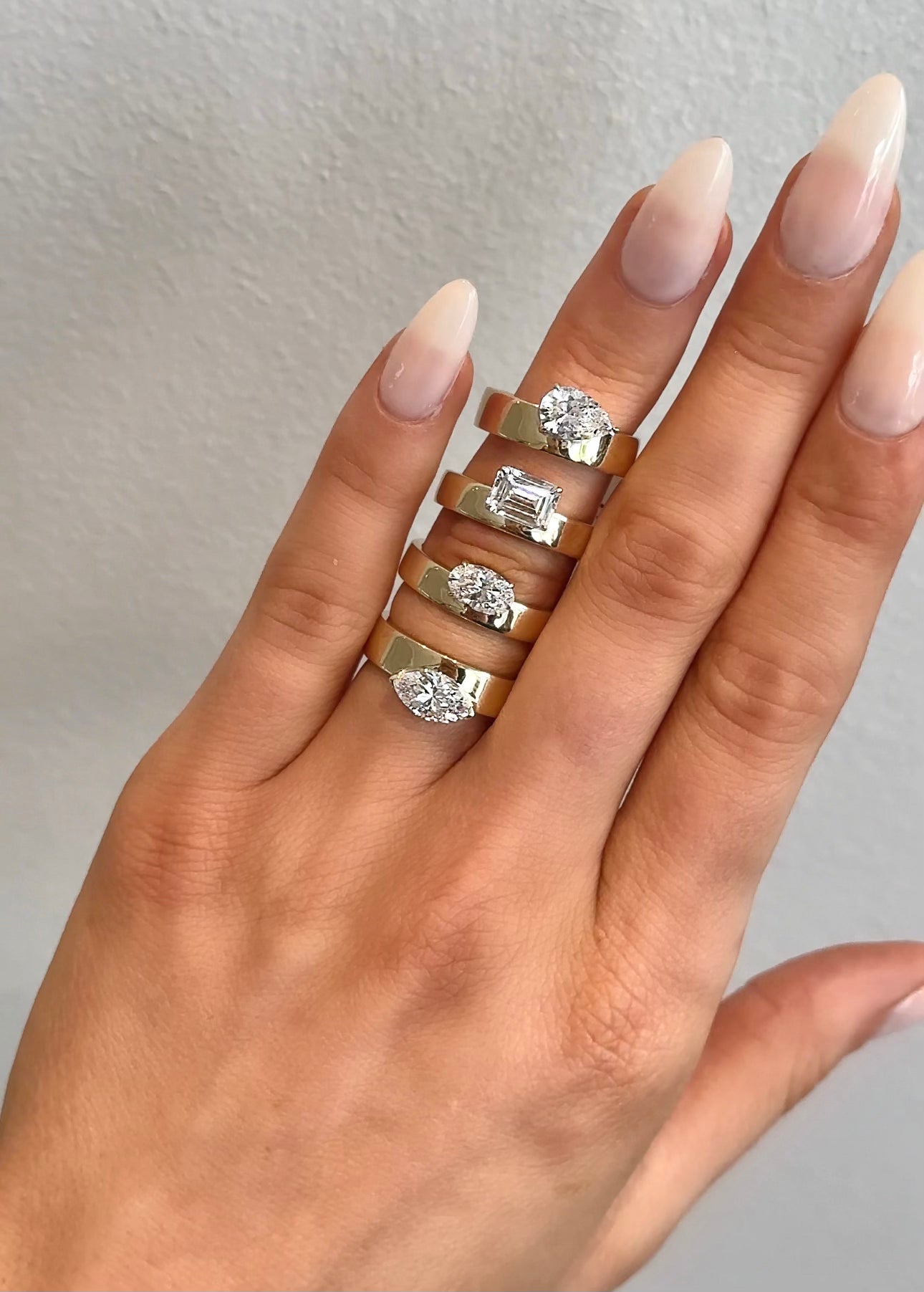 chunky cigar band engagement rings