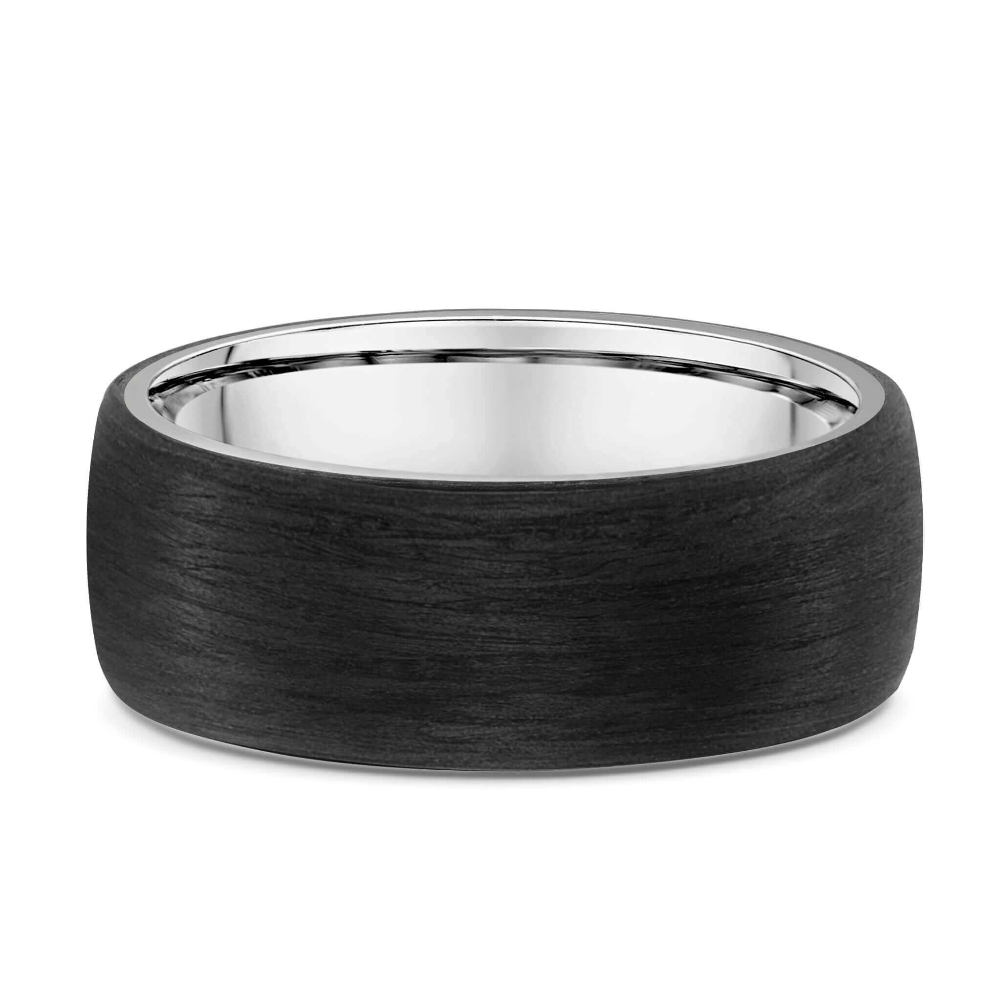 Mens Wedding Band - Carbon Fiber and Gold