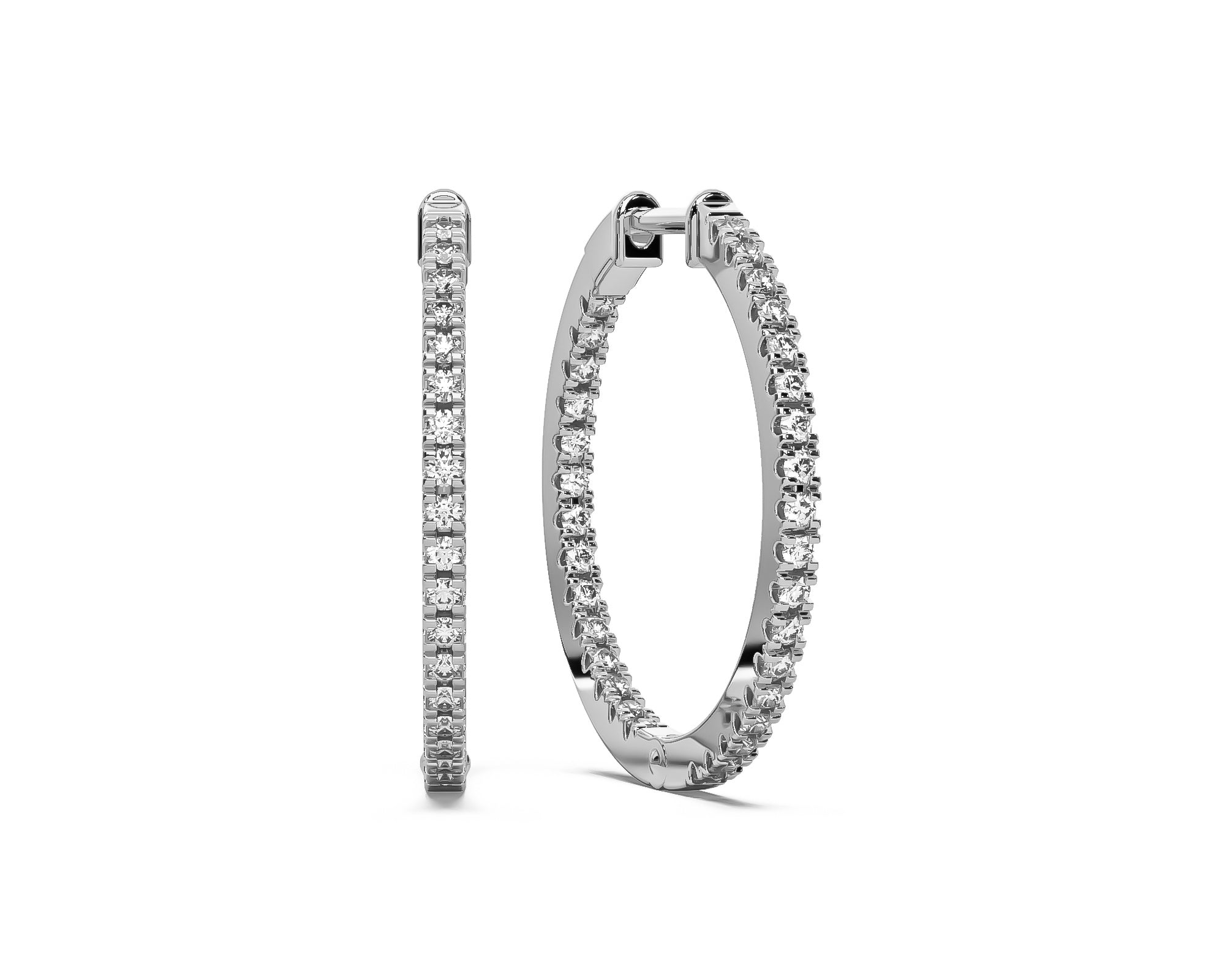 Lab-Diamond Hoops 1ct White Gold