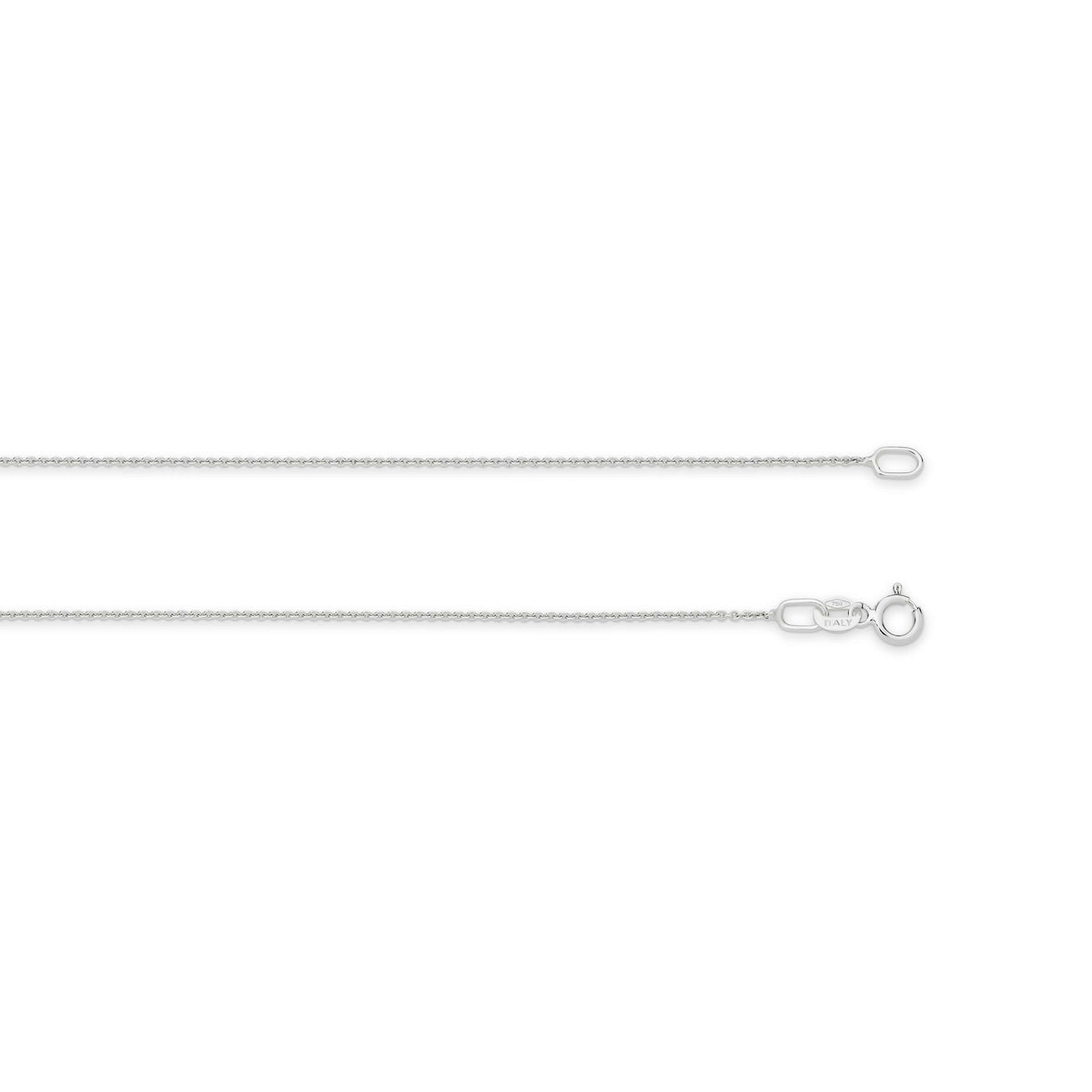 Cable Chain in 9ct White Gold, 45cm length, 0.90mm thick, 1.2g weight, elegant jewelry piece.