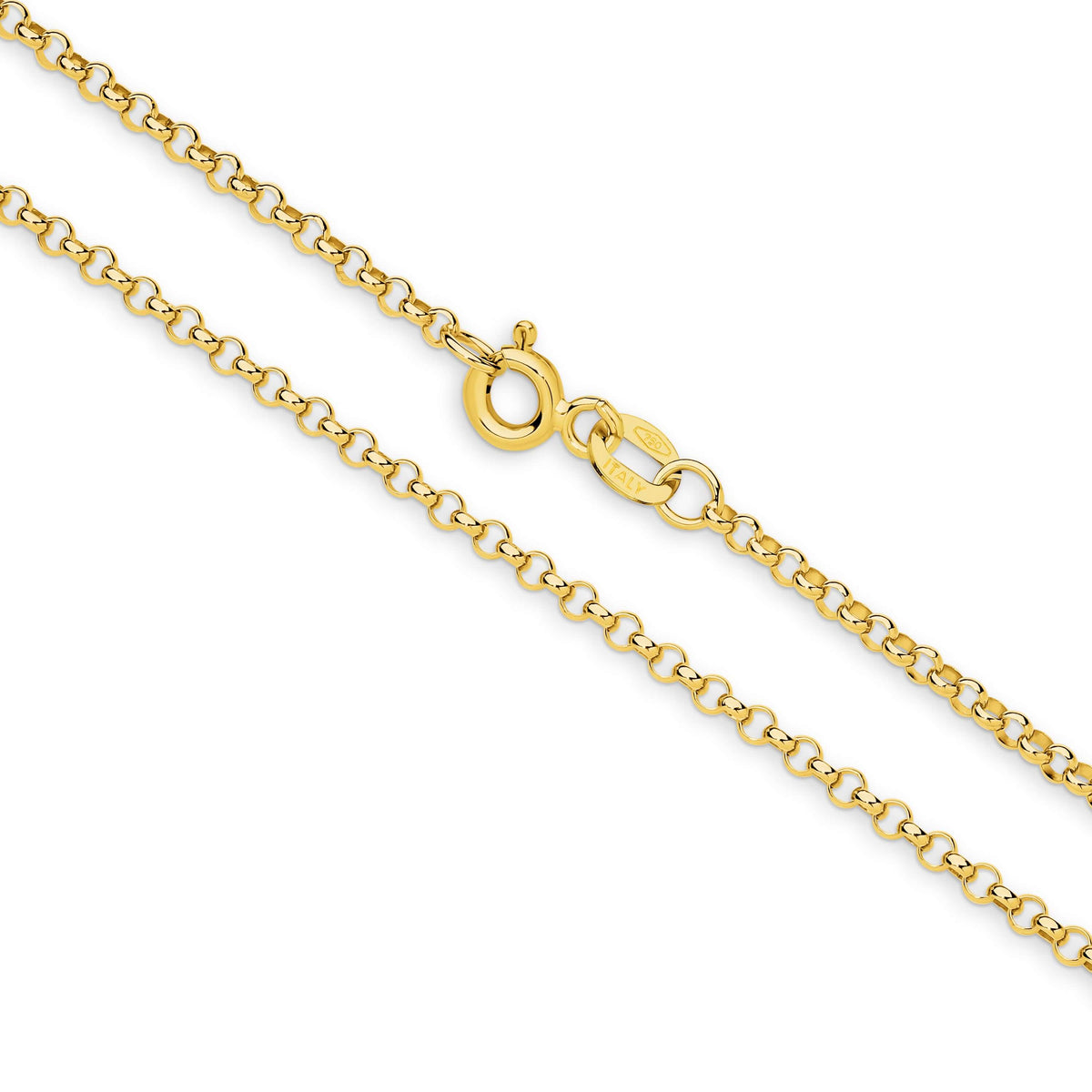 Belcher Chain in 9ct Yellow Gold - 45cm chain featuring 2.04mm thickness and secure clasp.