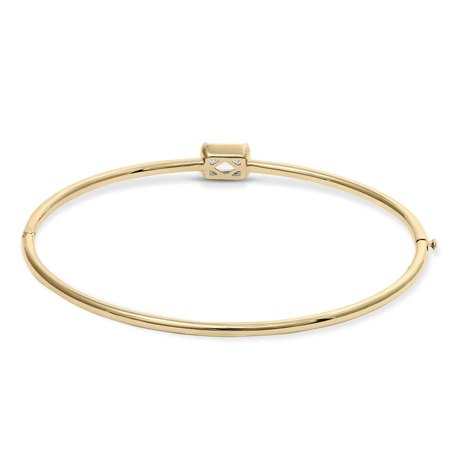 Lab Diamond Emerald Yellow Gold Bangle