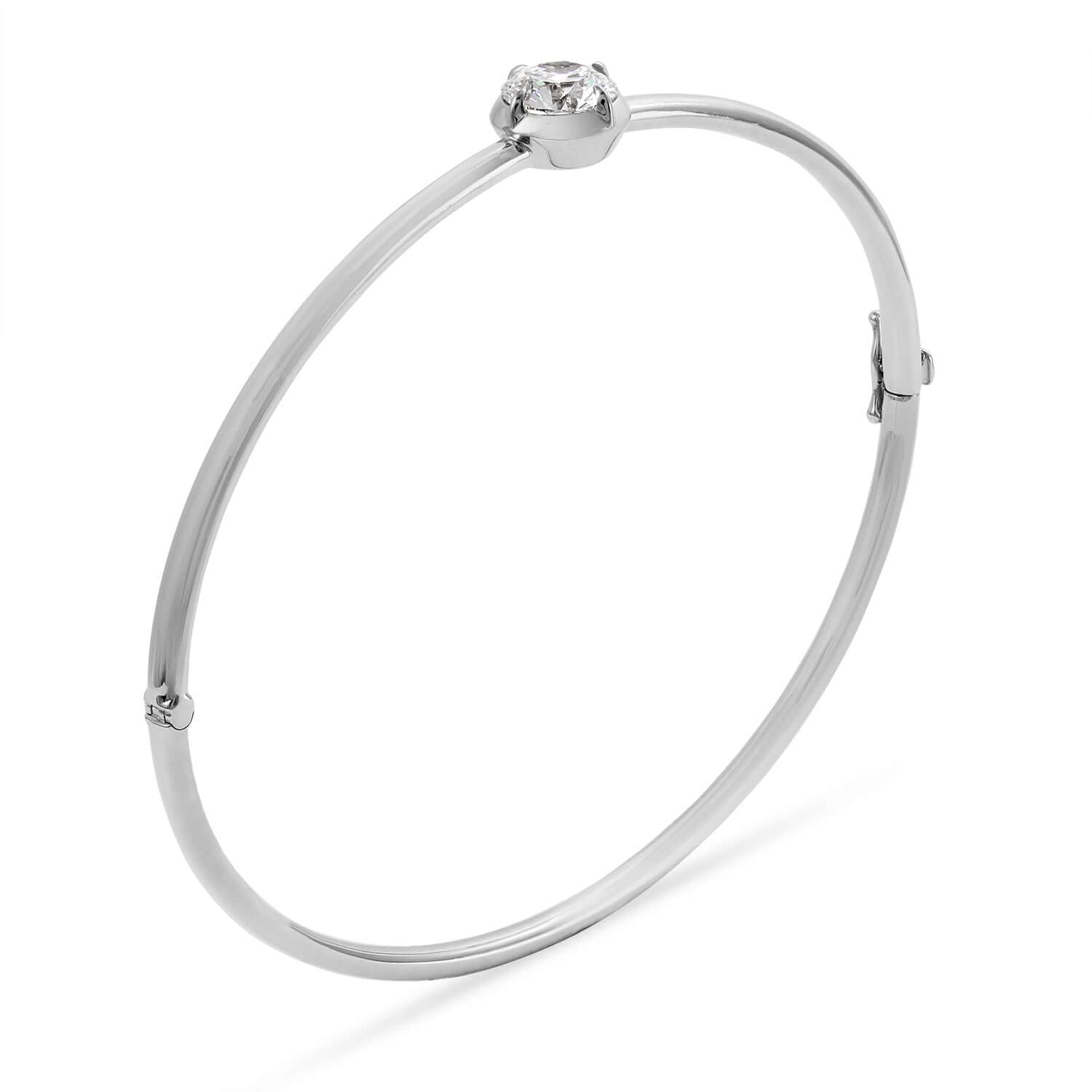 Lab Round Brilliant 18K WG Bangle