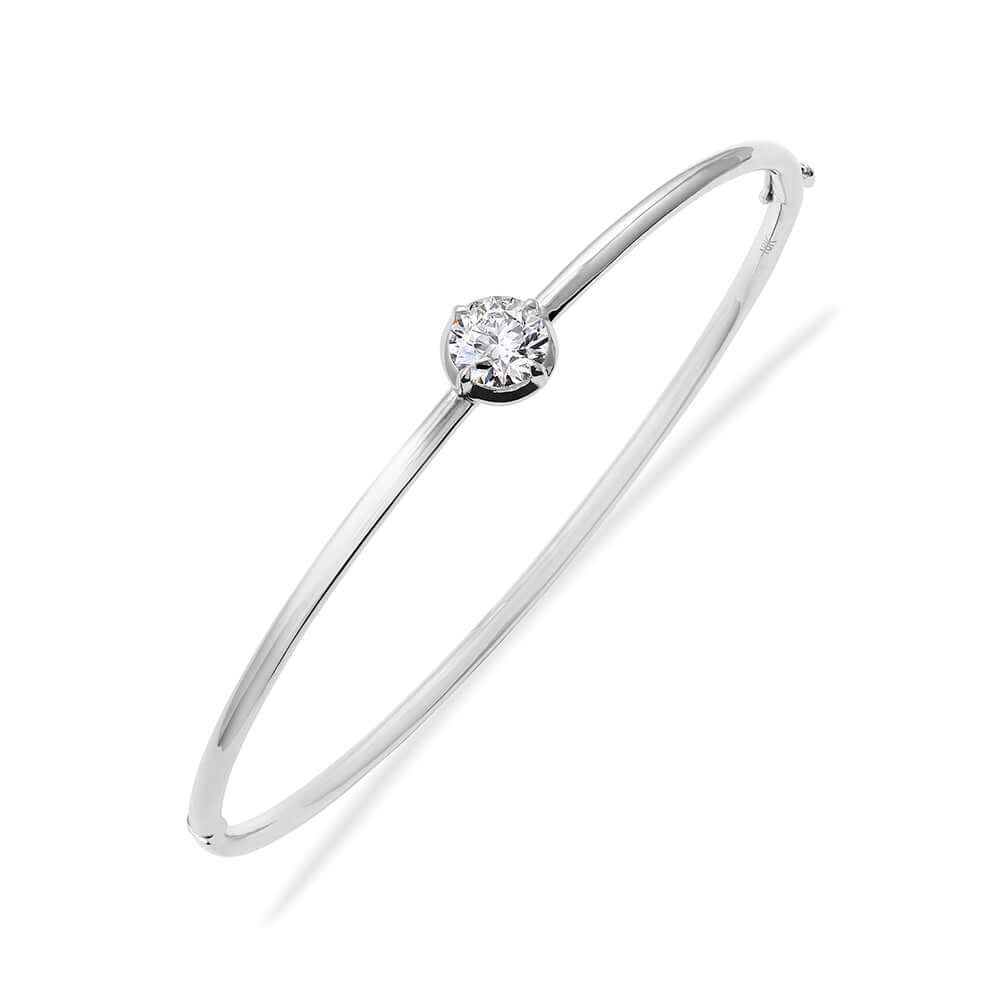 Lab Round Brilliant 18K WG Bangle