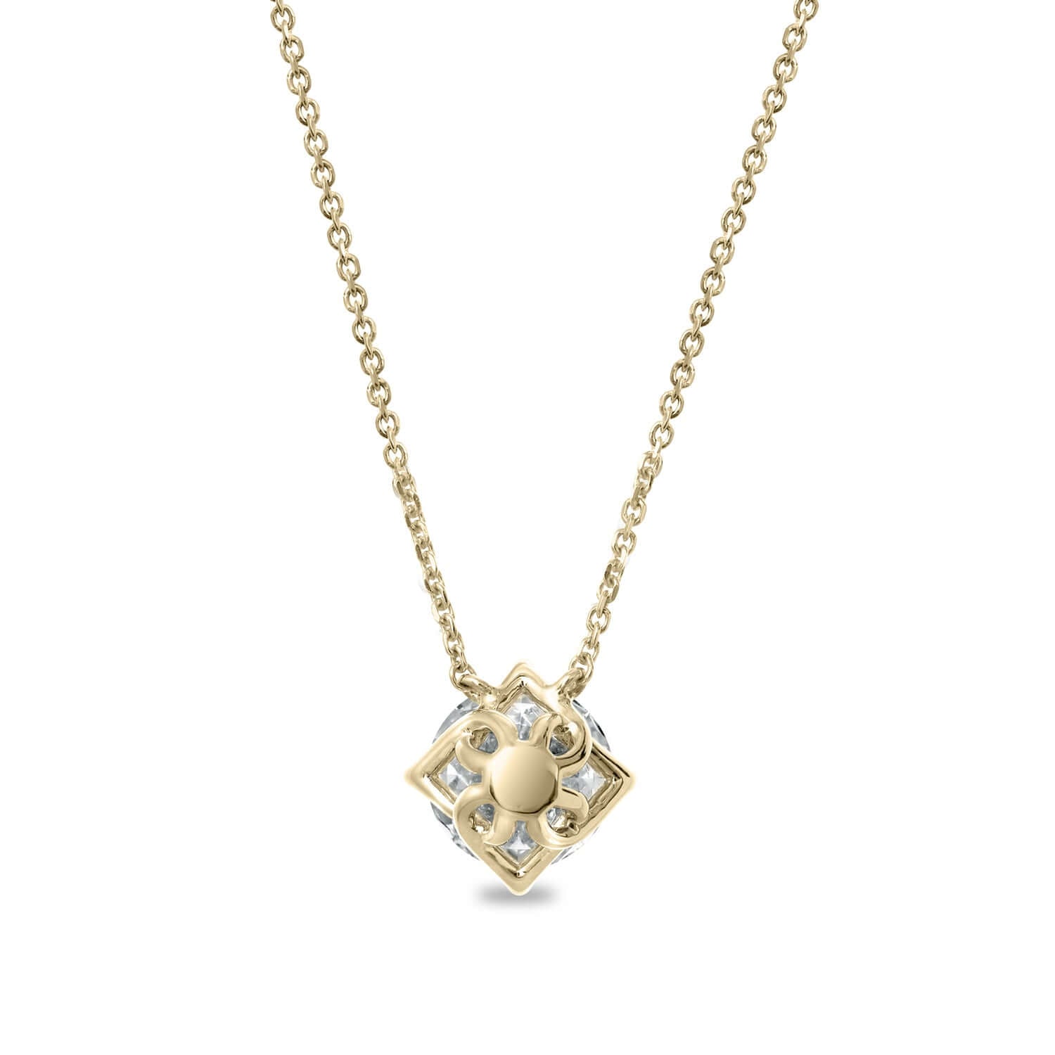 Lab Diamond Round Yellow Gold Pendant