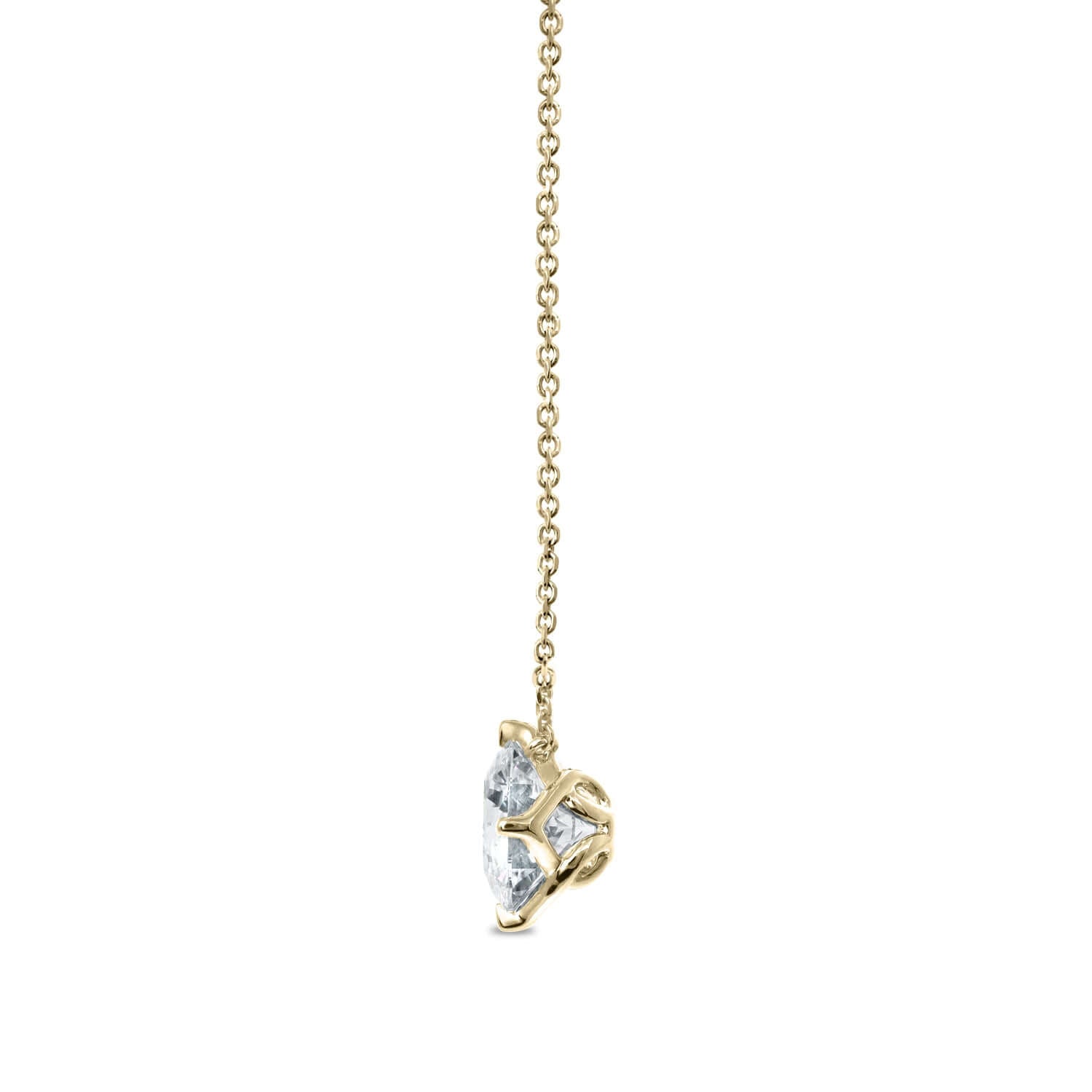 Lab Diamond Round Yellow Gold Pendant