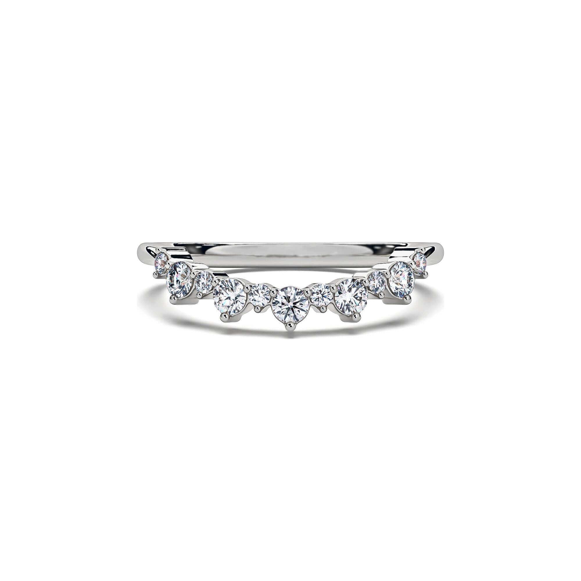 Contoured diamond on sale wedding band