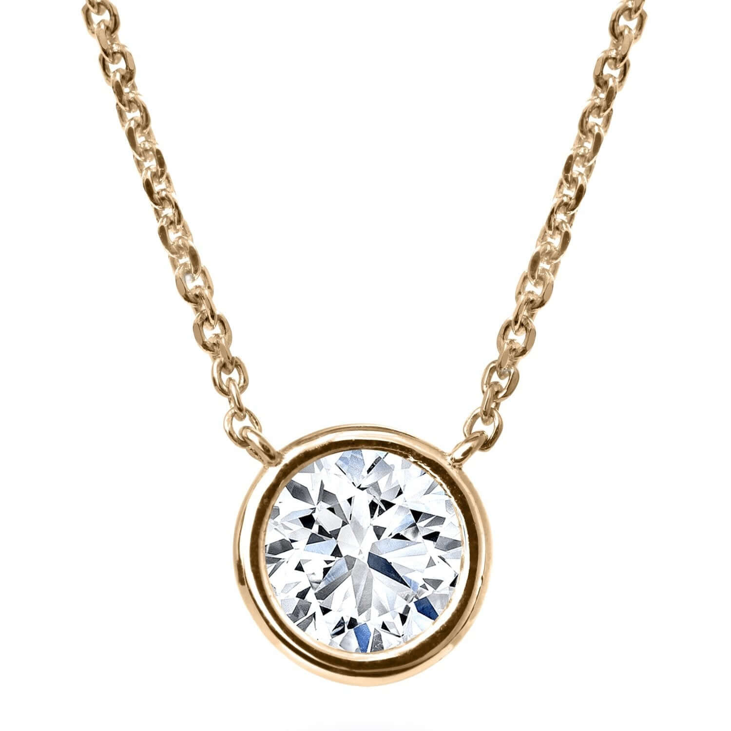 Natural 18K YG Bezel Pendant