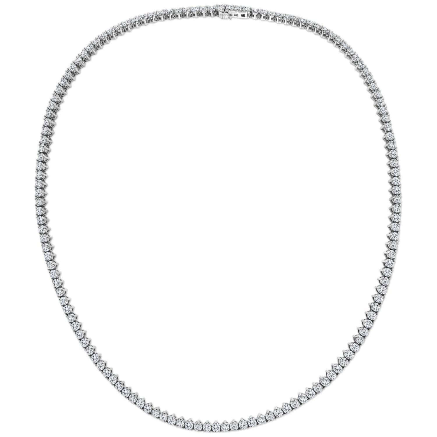 Natural Diamond 3 Claw Tennis Necklace