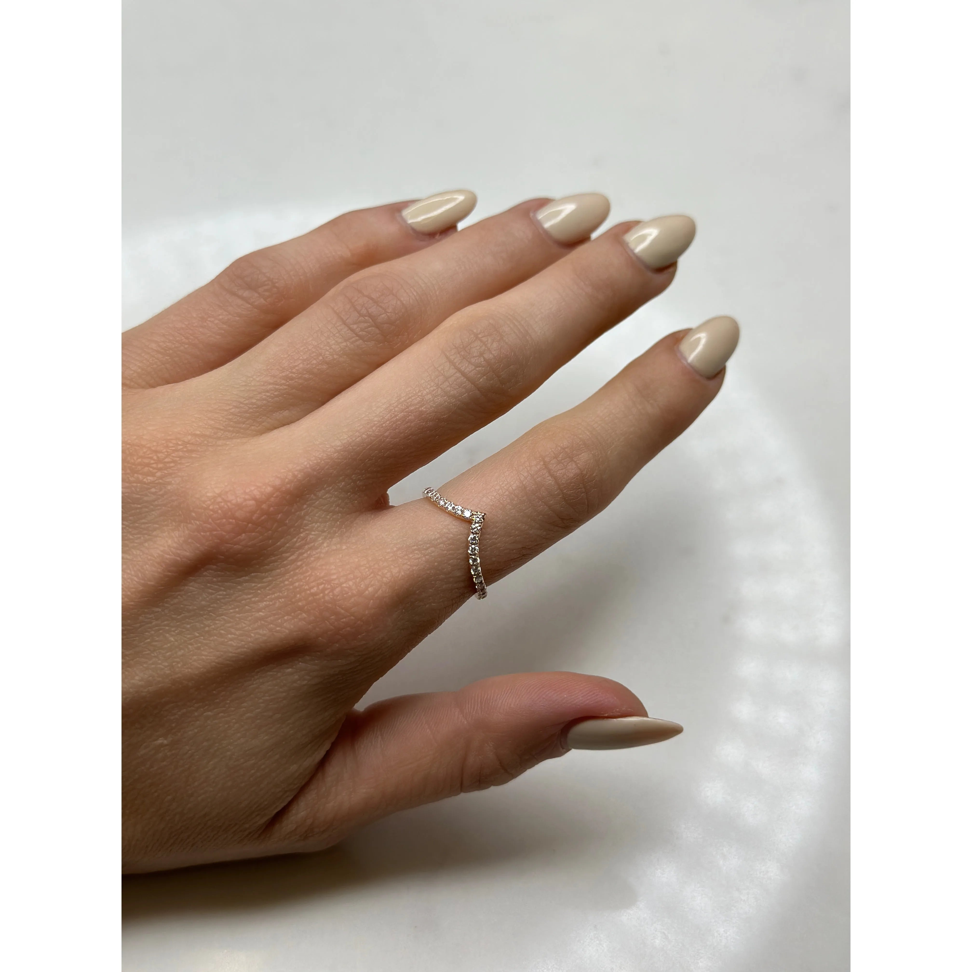 diamond wishbone ring rose gold