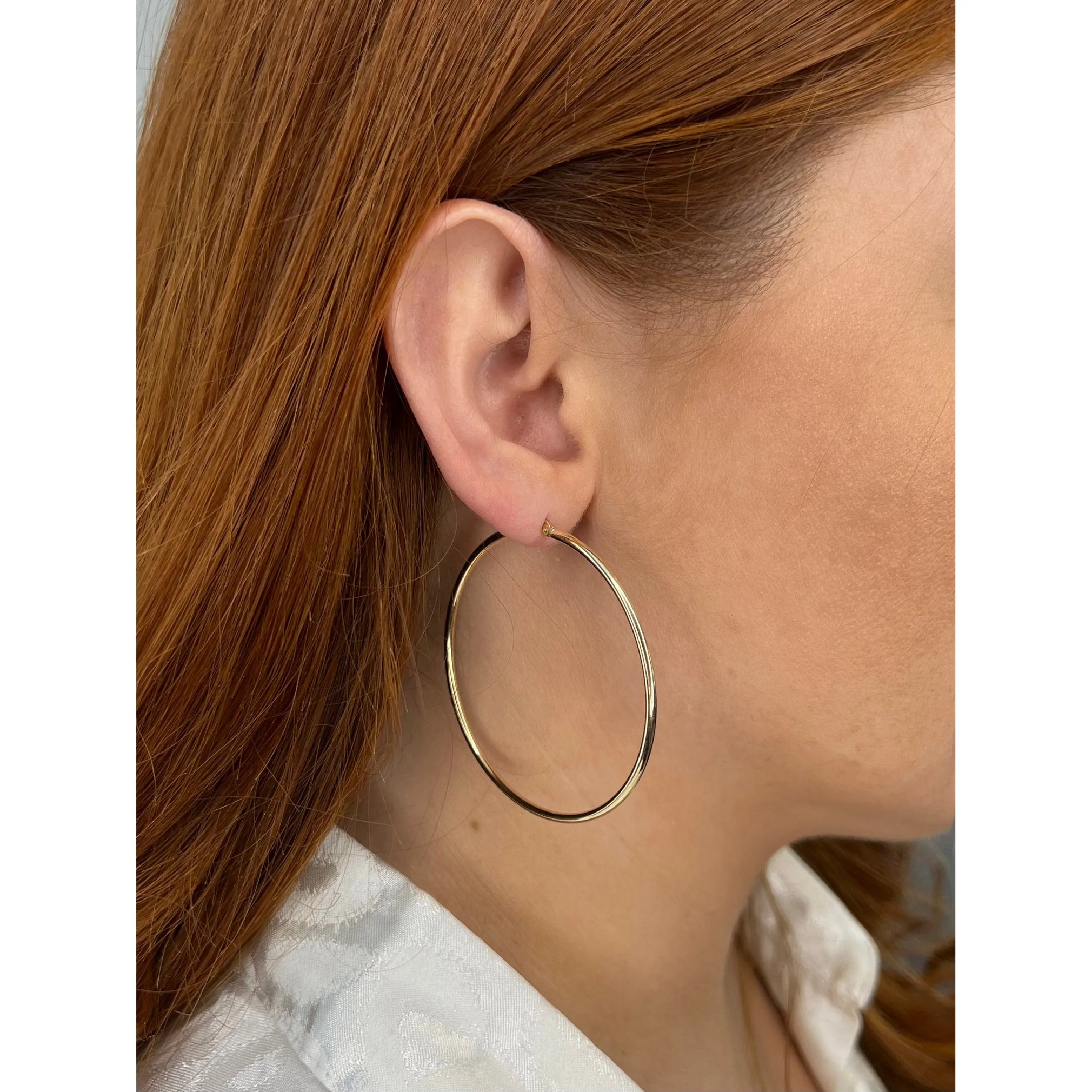 50mm 9 carat yellow gold hoops
