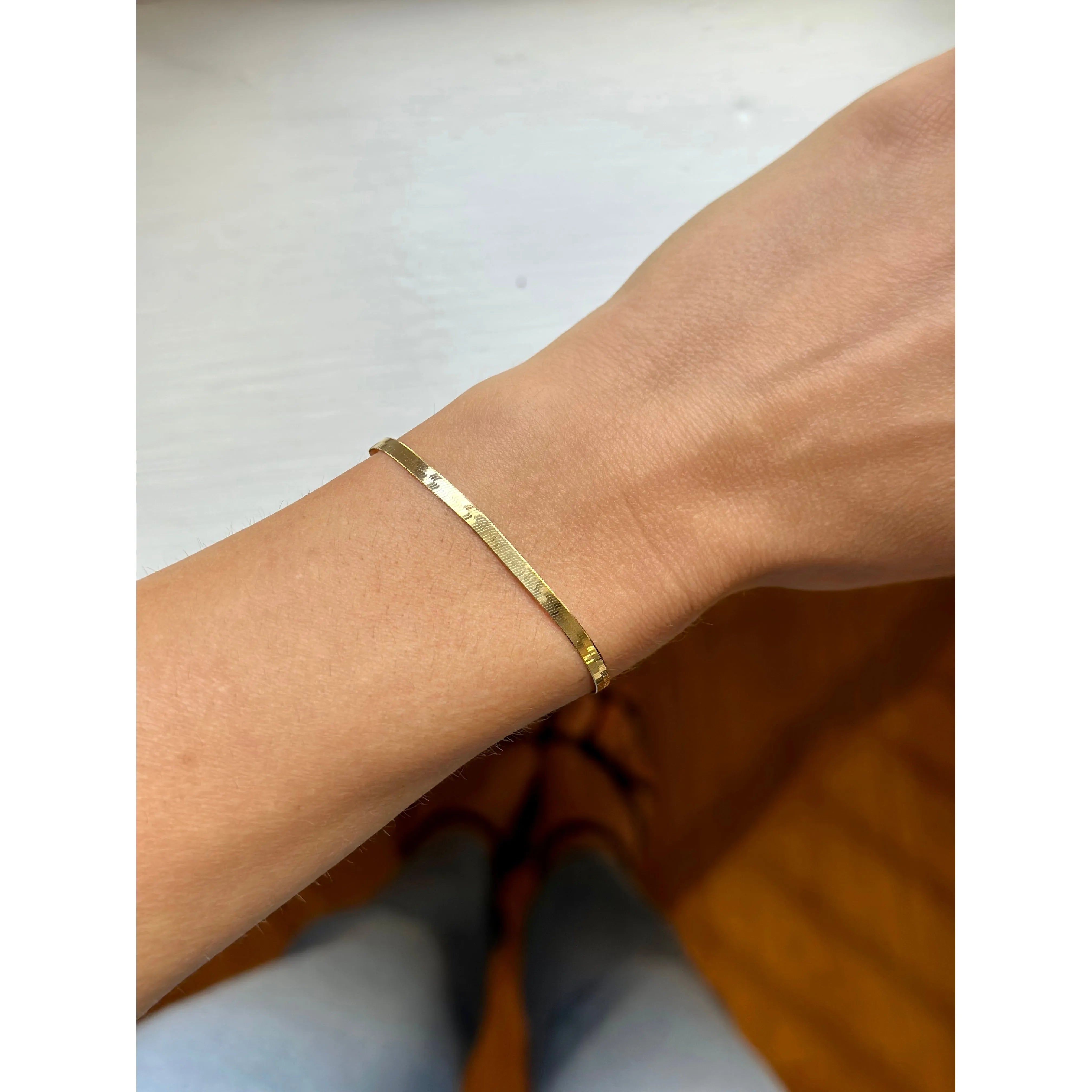 Herringbone Bracelet - Yellow Gold