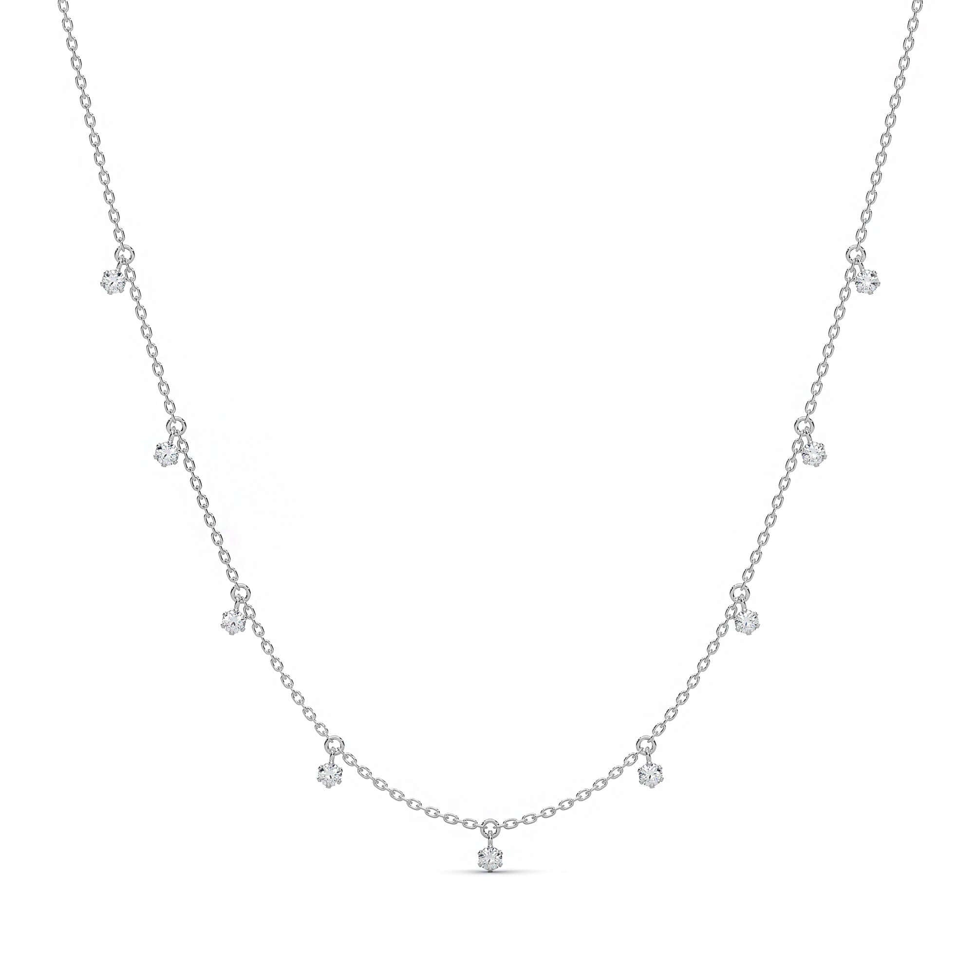 Round Brilliant Diamond Drop Necklace