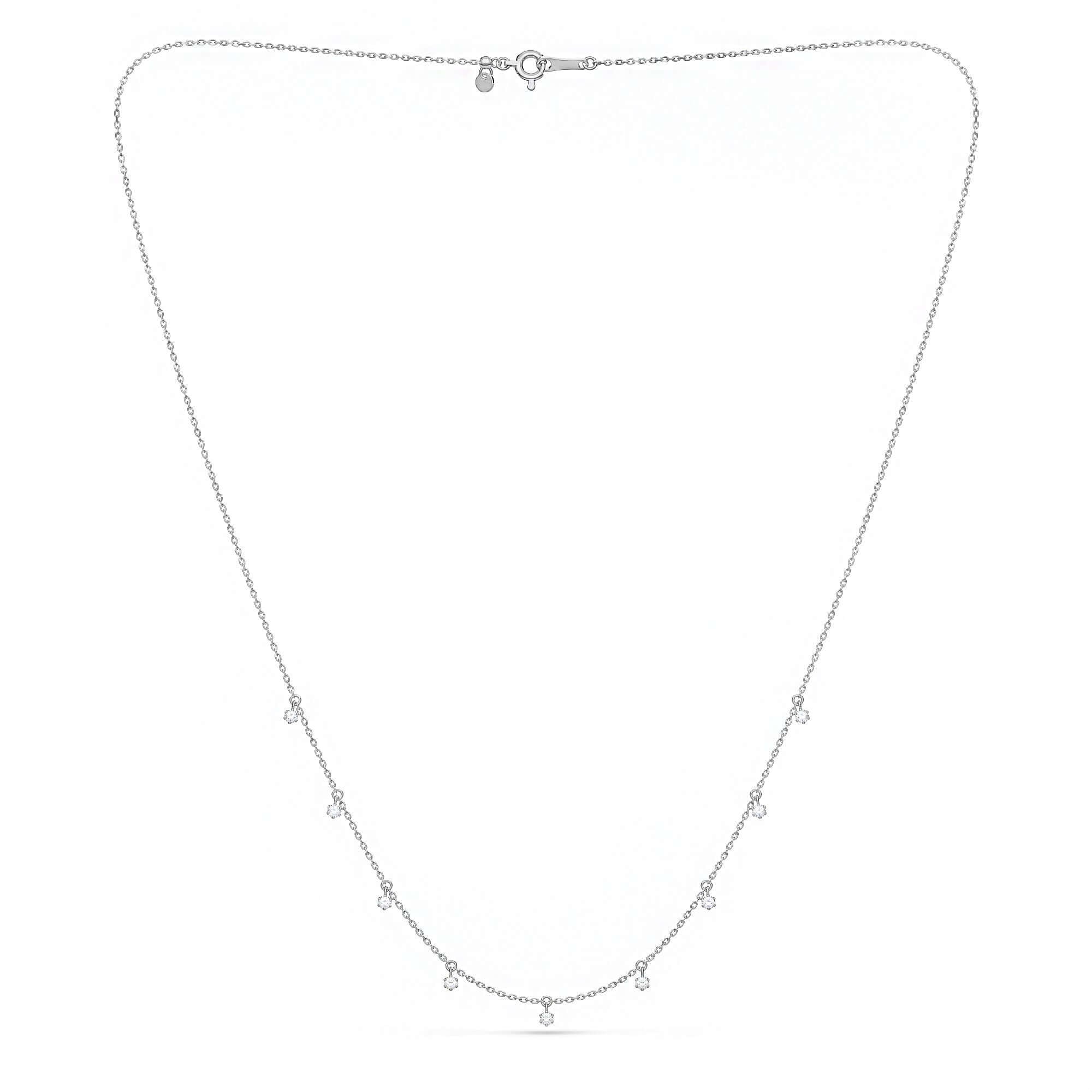 Round Brilliant Diamond Drop Necklace