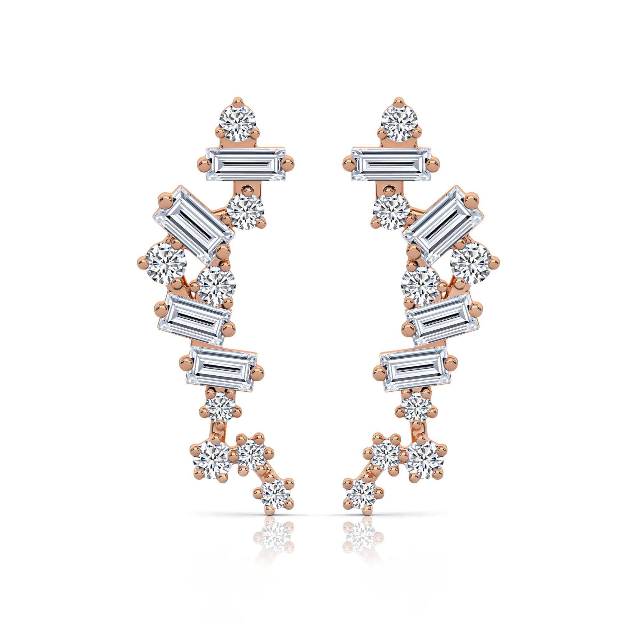 Starry Night Petit Scattered Diamond Ear Climbers