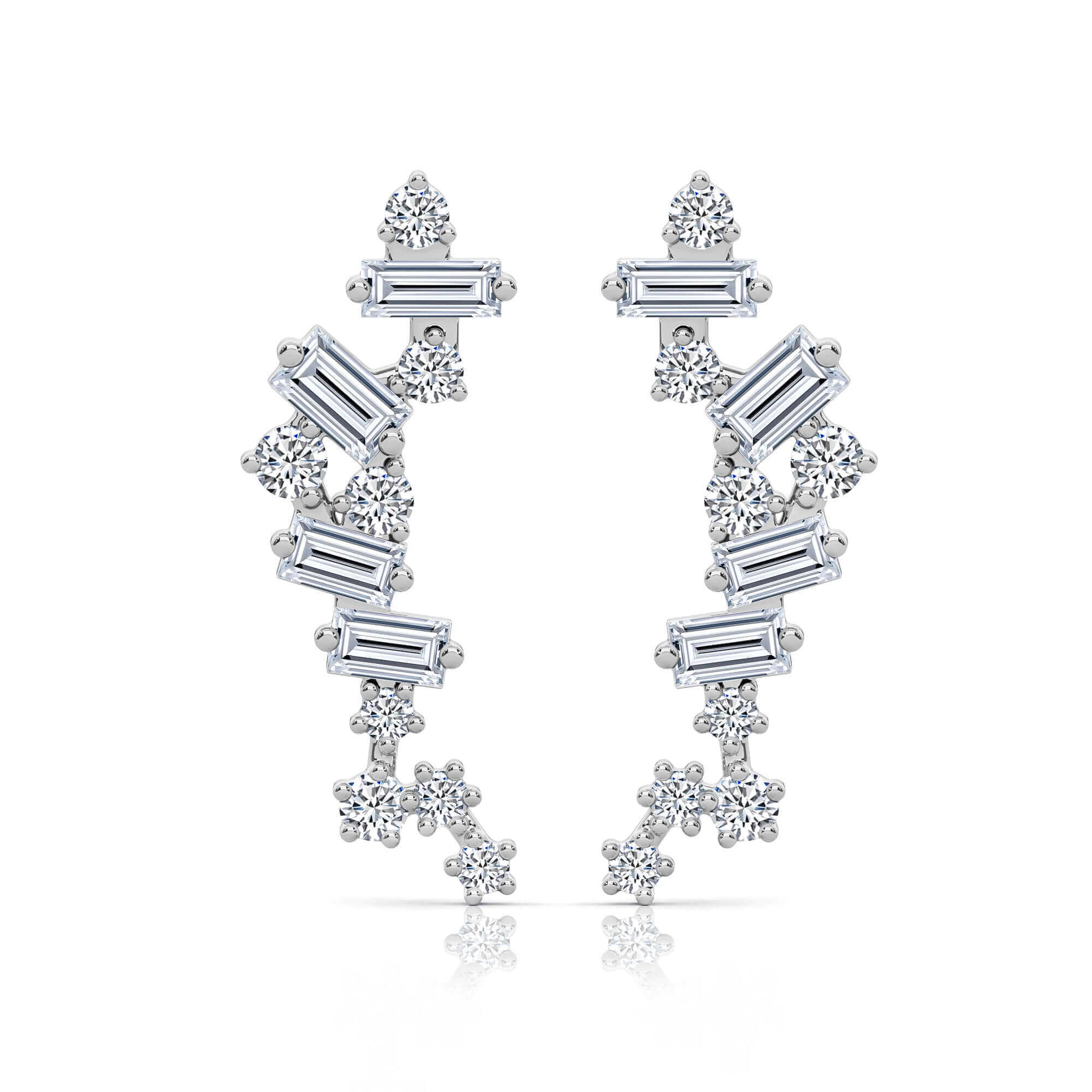 Starry Night Petit Scattered Diamond Ear Climbers