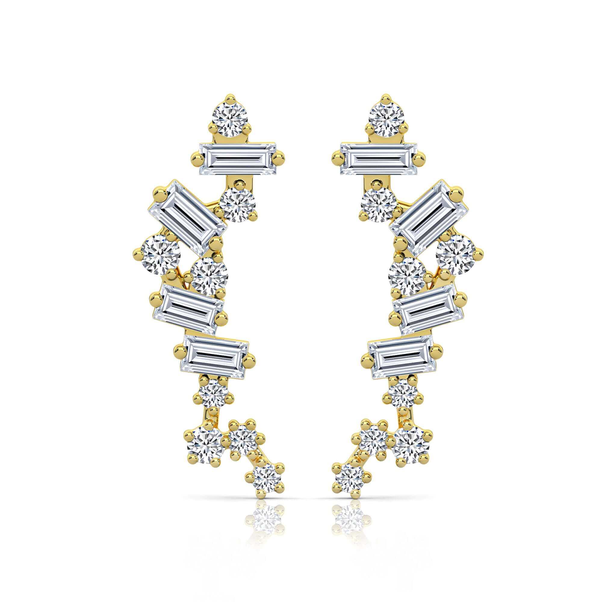 Starry Night Petit Scattered Diamond Ear Climbers