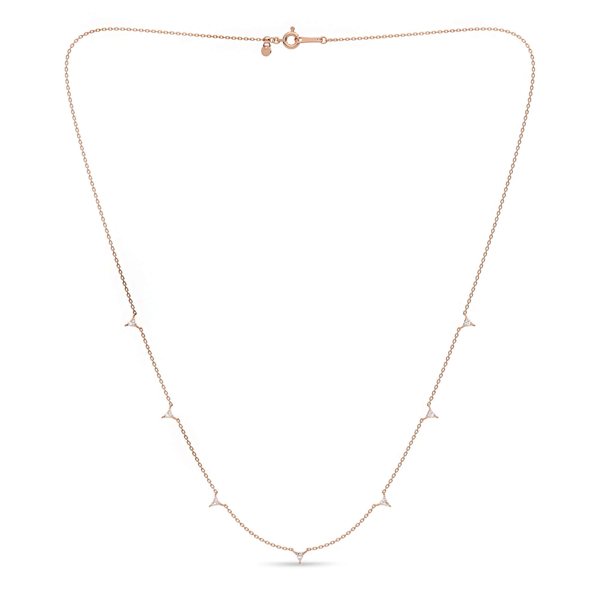 Trilliant Diamond Drop Necklace