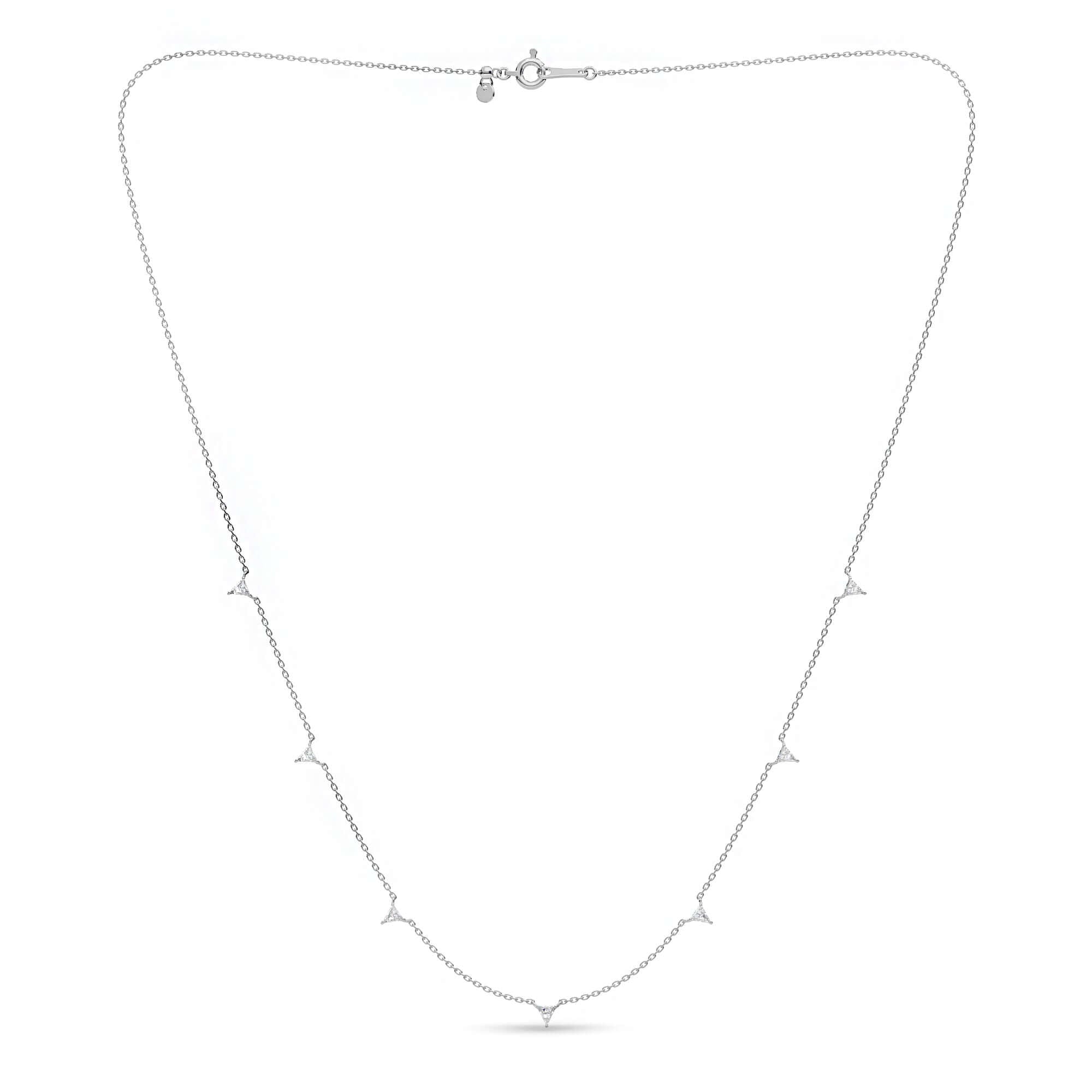 Trilliant Diamond Drop Necklace